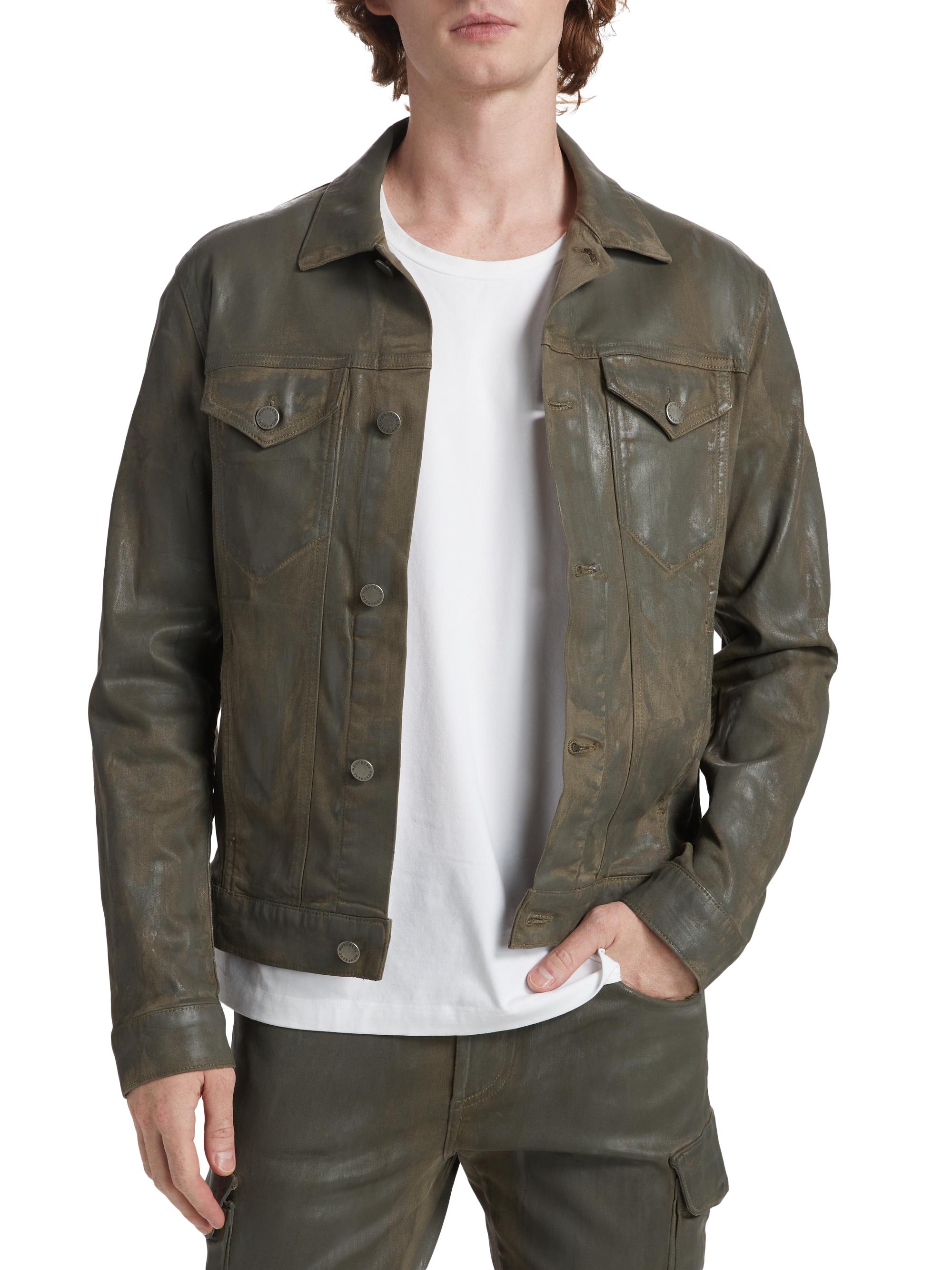 RT-151707  coated denim jkt Monfrère Dean Coated Denim Trucker Jacket | Saks Fifth Avenue