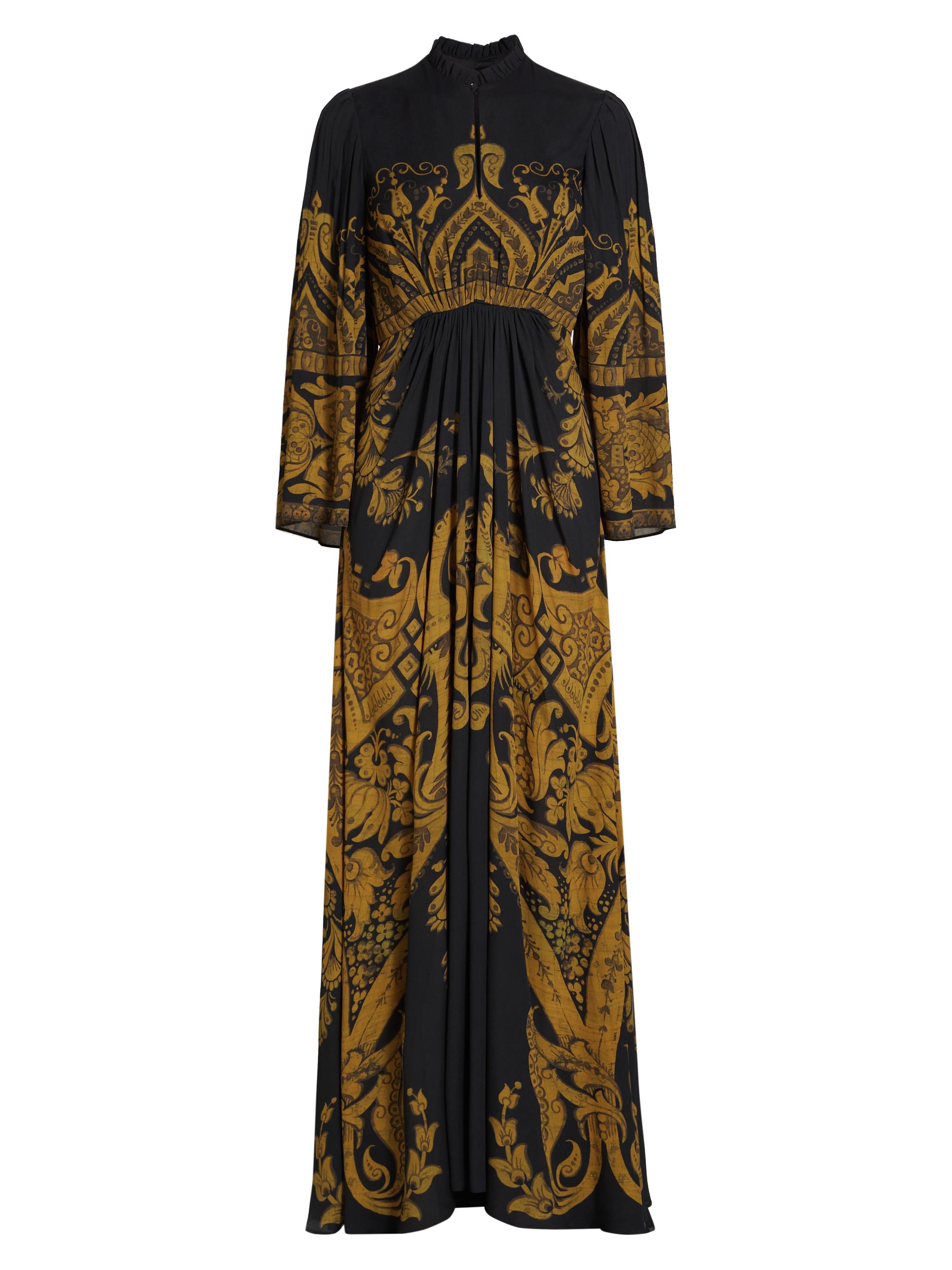 Etro Women's Filigree Print Keyhole A-Line Gown