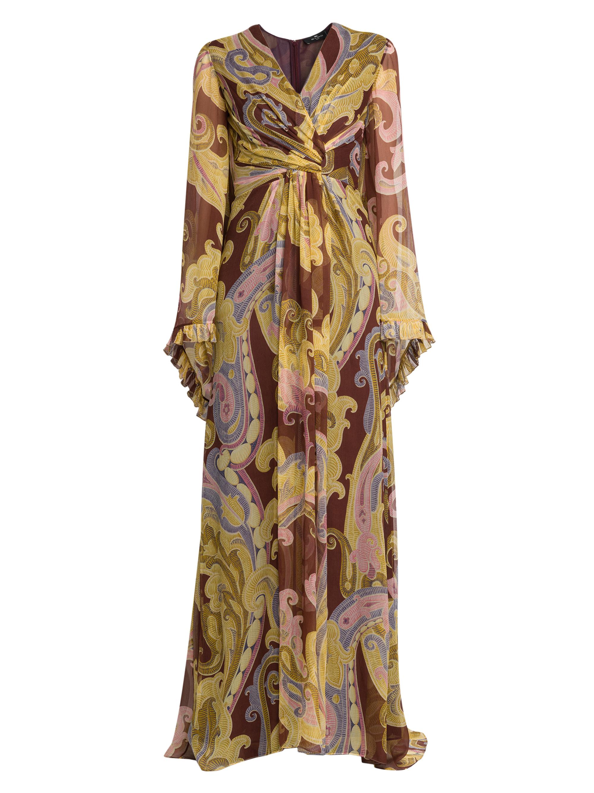 Etro Women's Filigree Silk Twist Gown - Printed Brown Base