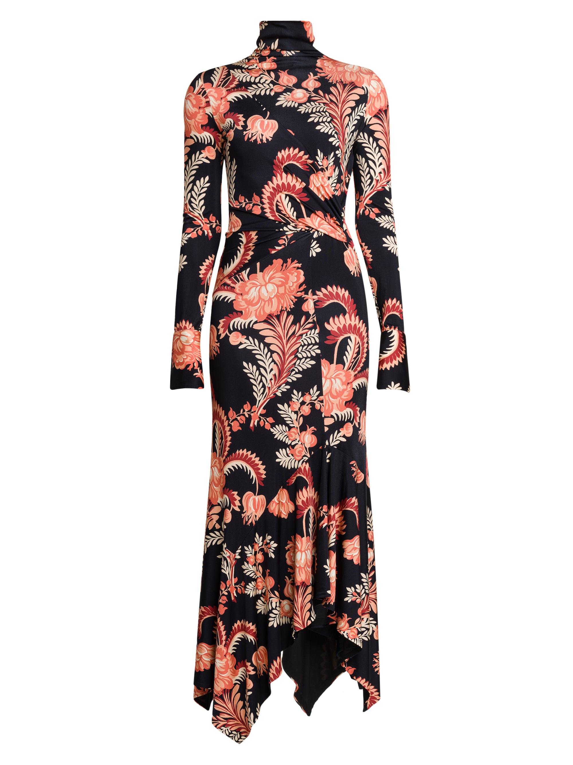 Etro Women's Floral Jersey Maxi Dress - Printed Black Base