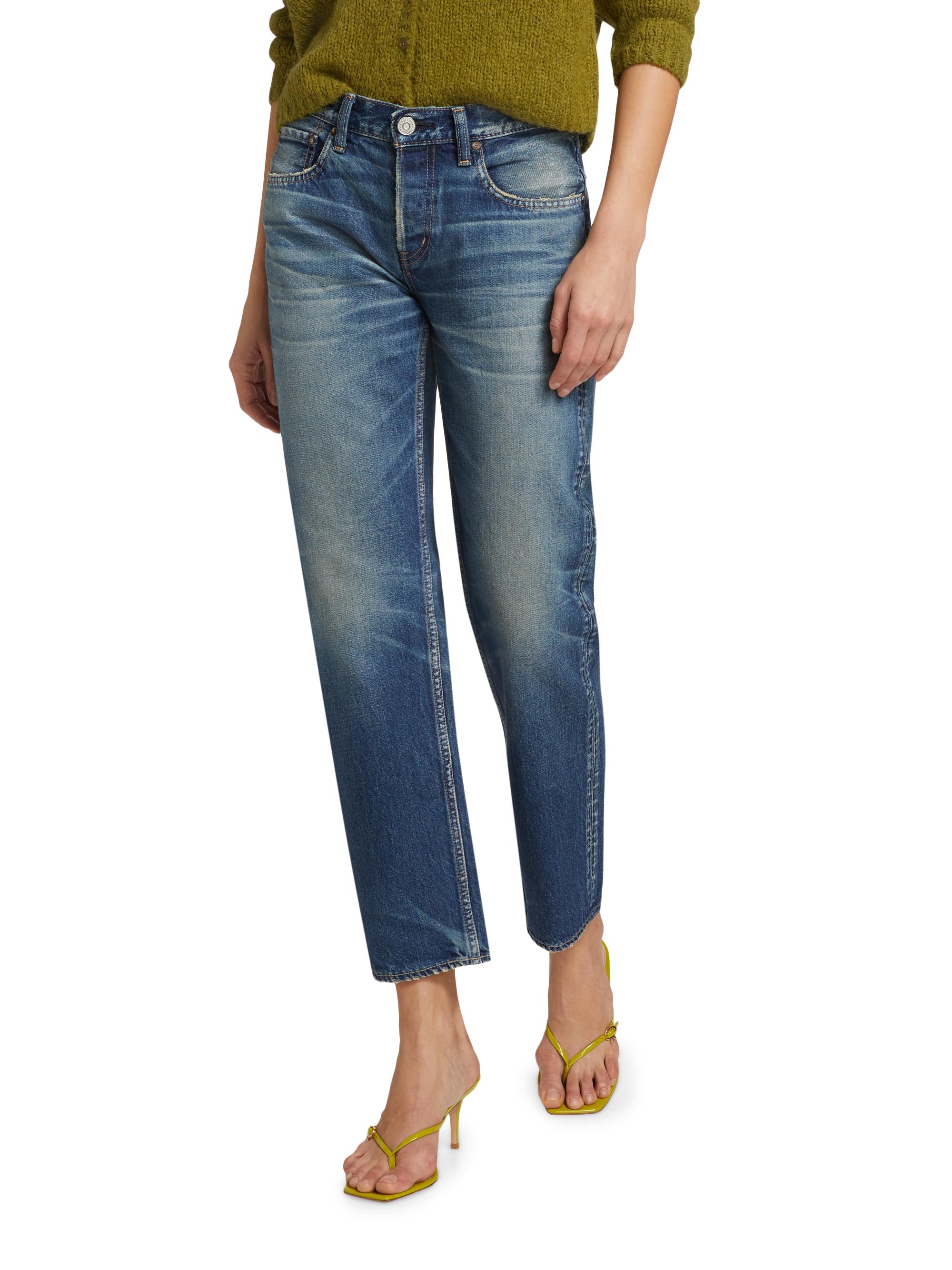 Moussy Vintage Minneola Denim Straight-Leg Cropped Jeans Saks