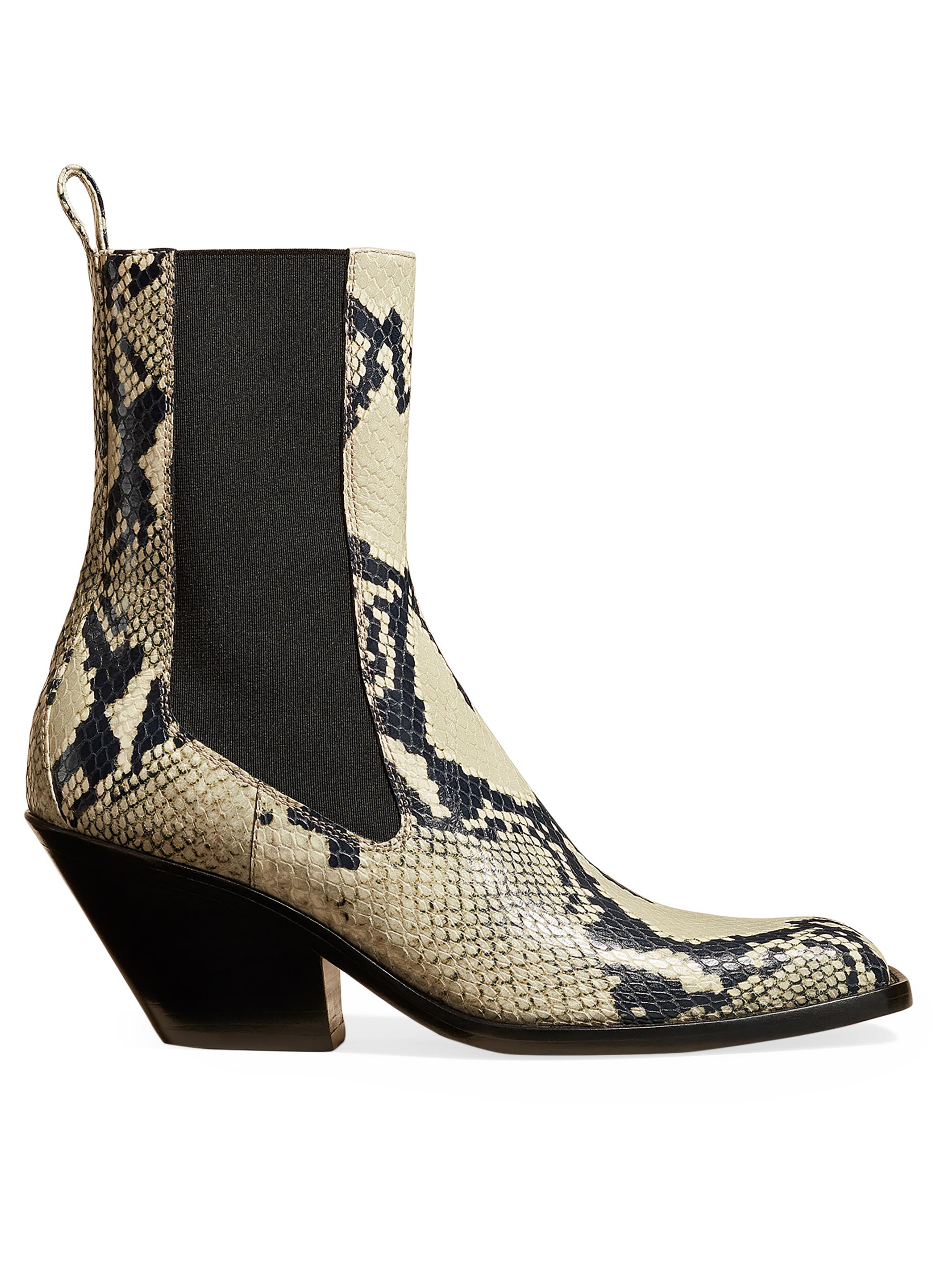 Khaite Austin 60MM Snake Leather Ankle Boots | Saks Fifth Avenue