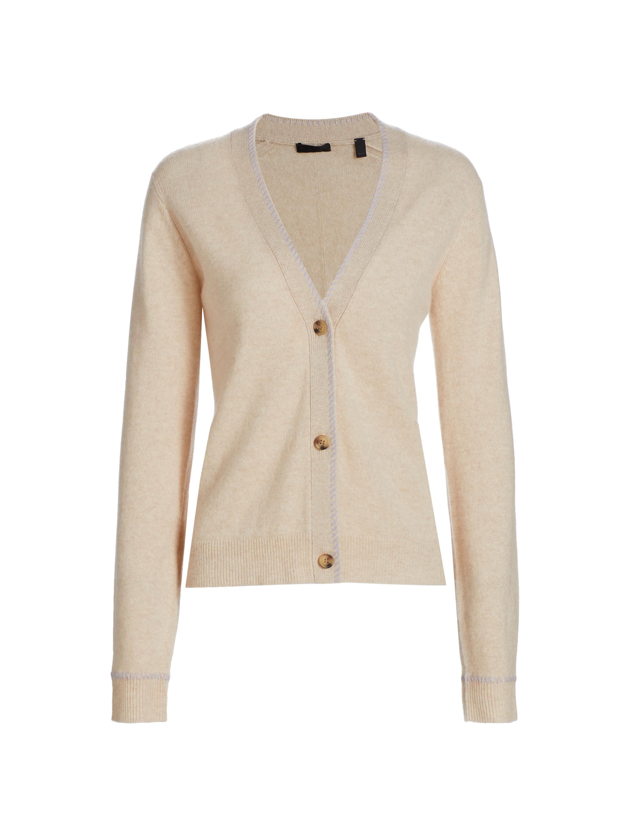 ATM Anthony Thomas Melillo Women's Cashmere V-Neck Cardigan - Soft Oatmeal