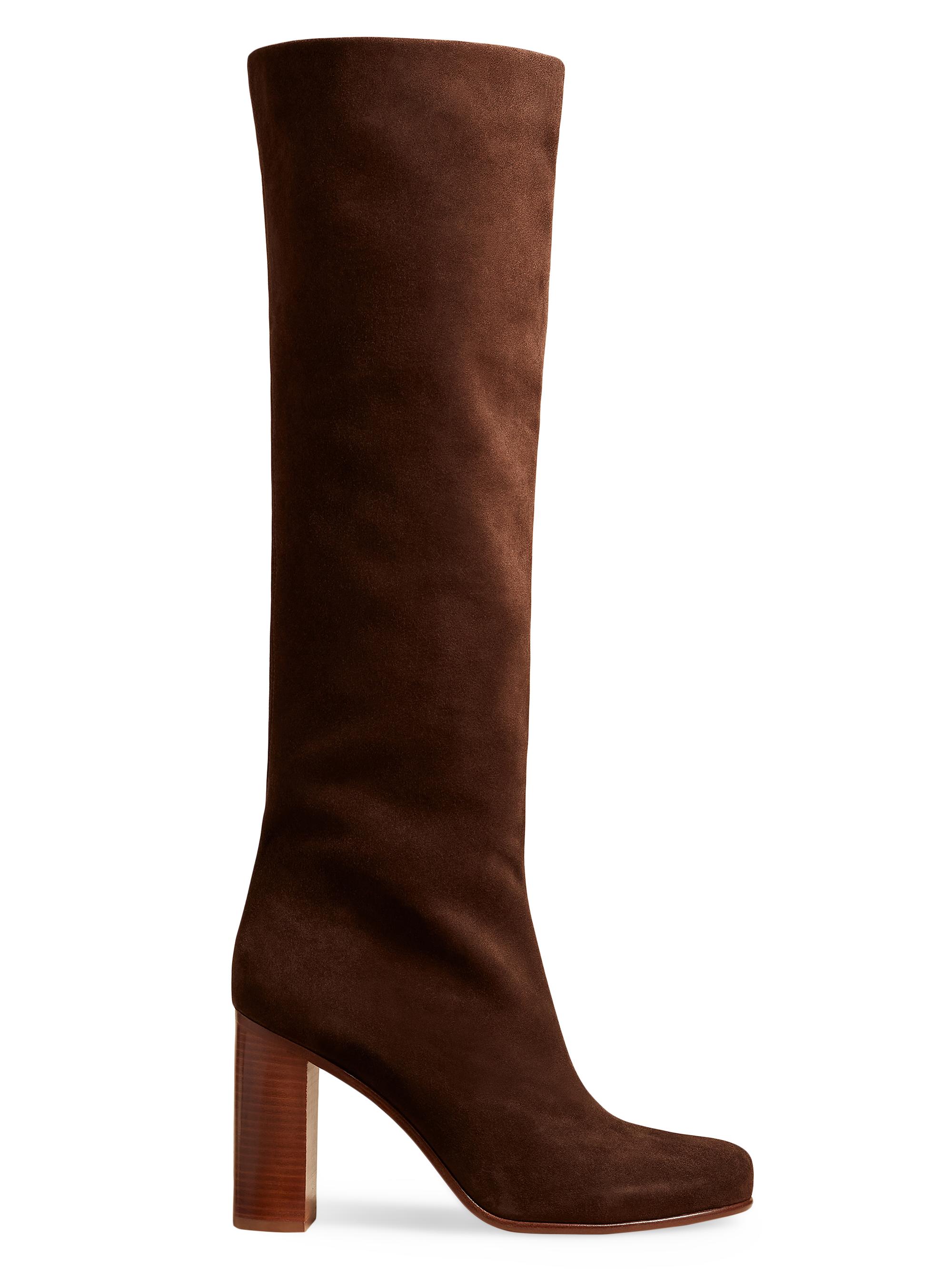 Khaite Women's Willow 90MM Suede Knee-High Boots - Dark Brown