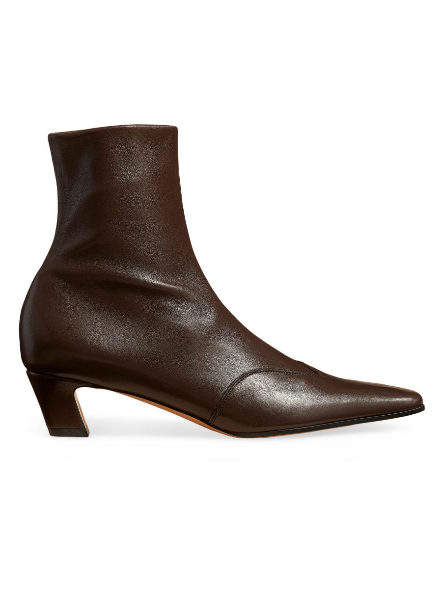 Khaite Nevada 40MM Leather Ankle Boots | Saks Fifth Avenue