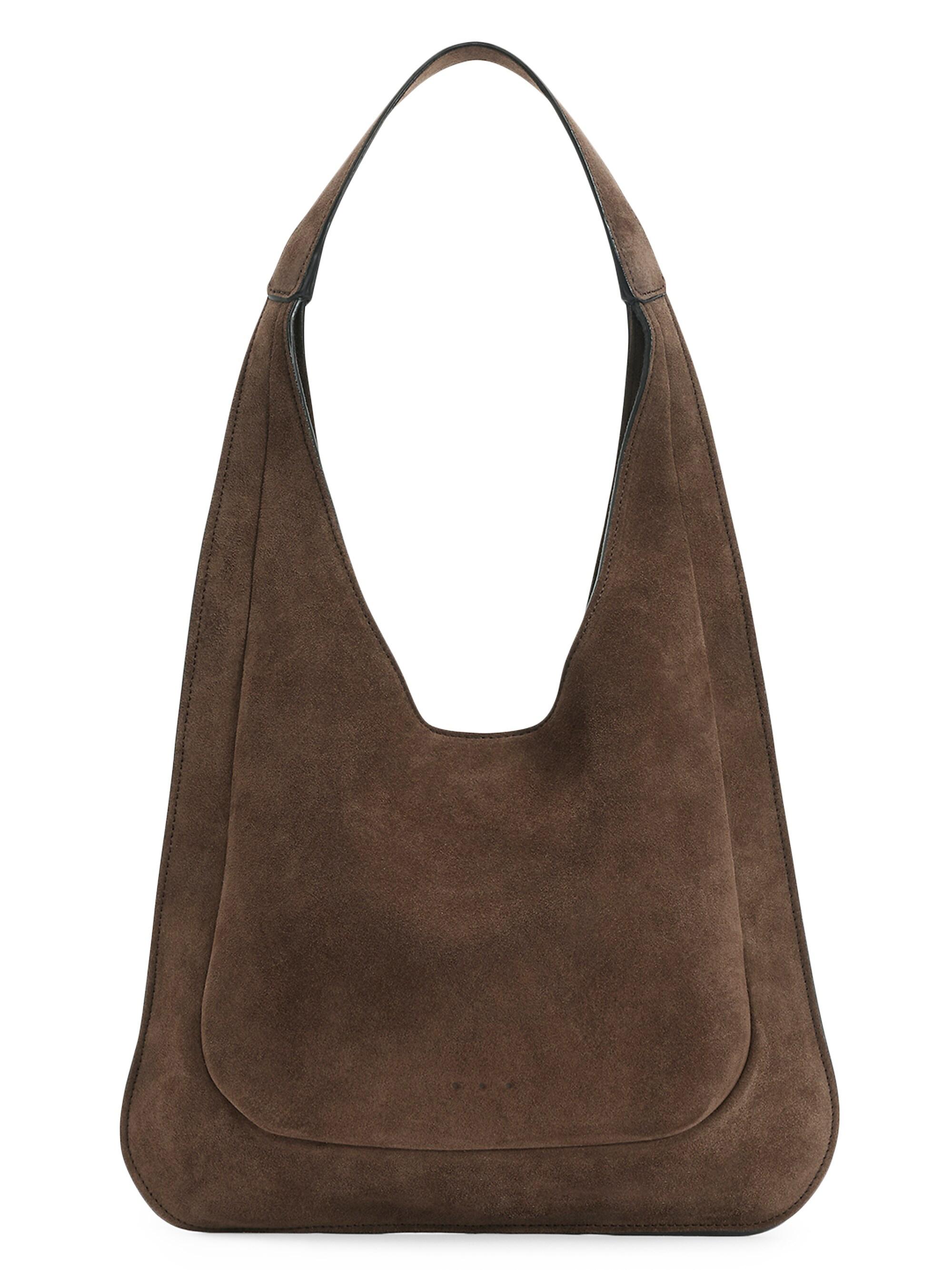 Aesther Ekme Women's Midi Hobo Suede Shoulder Bag - Suedechocolate