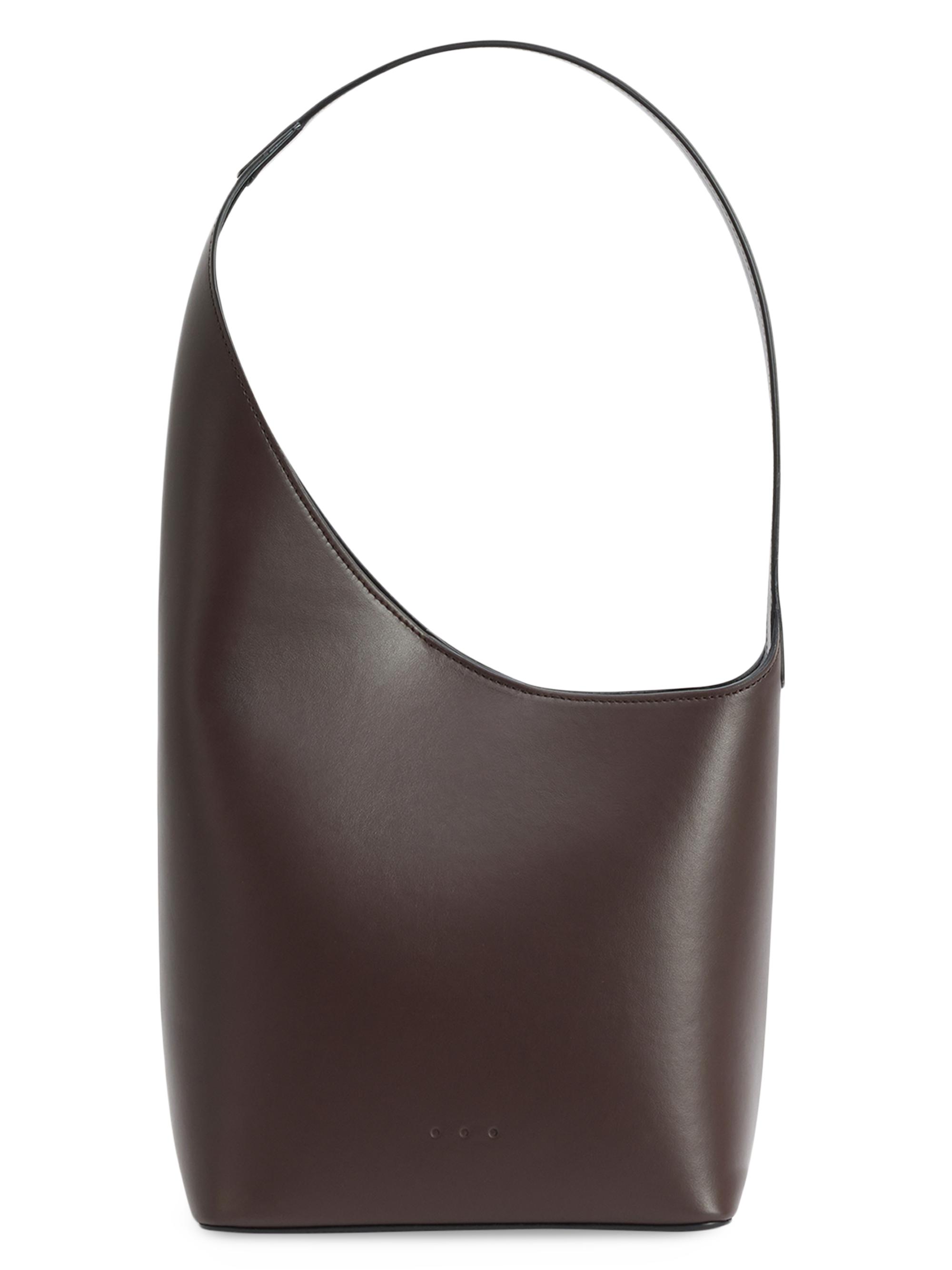 Aesther Ekme Women's Mini Demi Lune Leather Shoulder Bag - Dark Chocolate