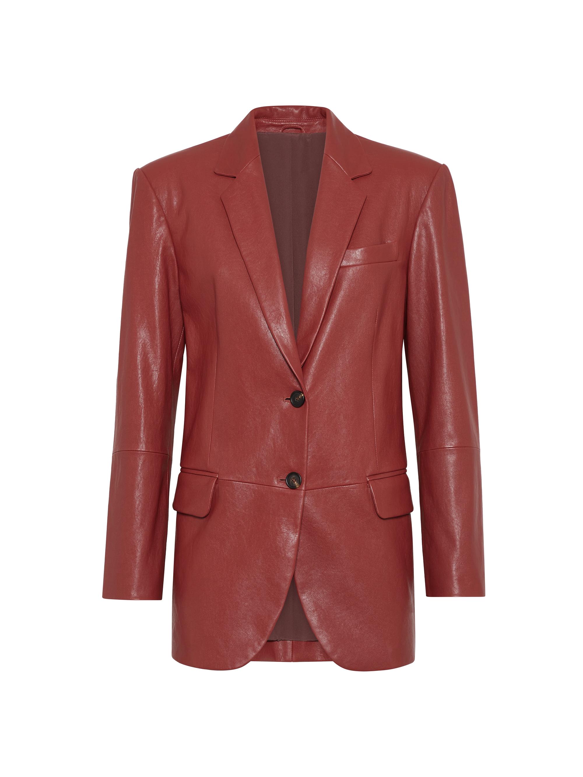 Brunello Cucinelli Women's Natural Leather Blazer - Ruby