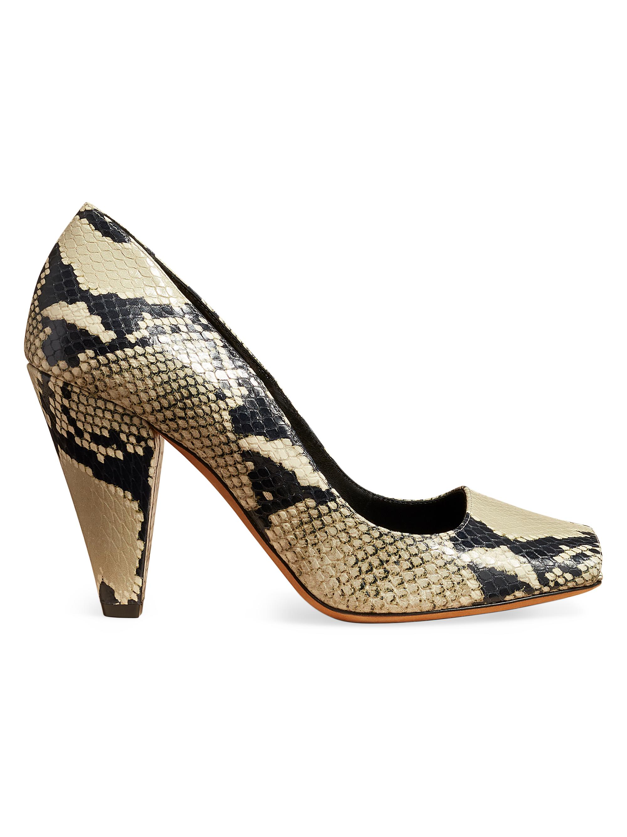 Khaite Women's Cedar 90MM Snake-Embossed Leather Pumps - Natural
