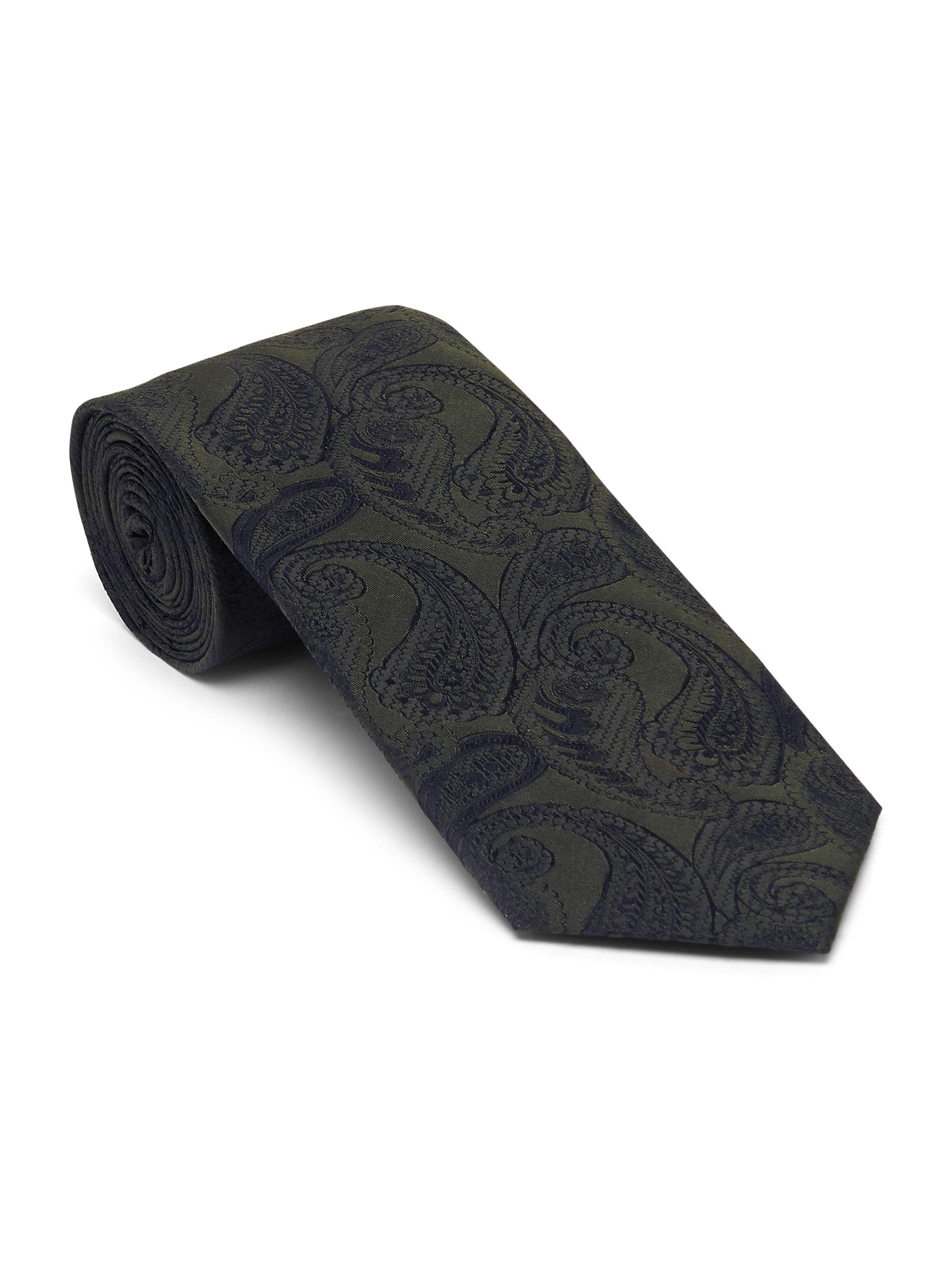 Brunello Cucinelli Men's Paisley Silk Tie - Military