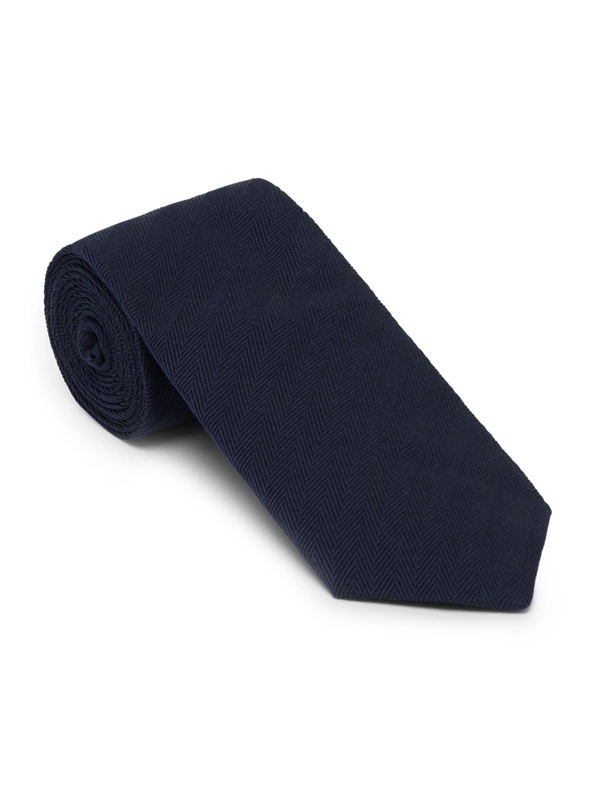 Brunello Cucinelli Men's Silk Chevron Tie - Navy Blue