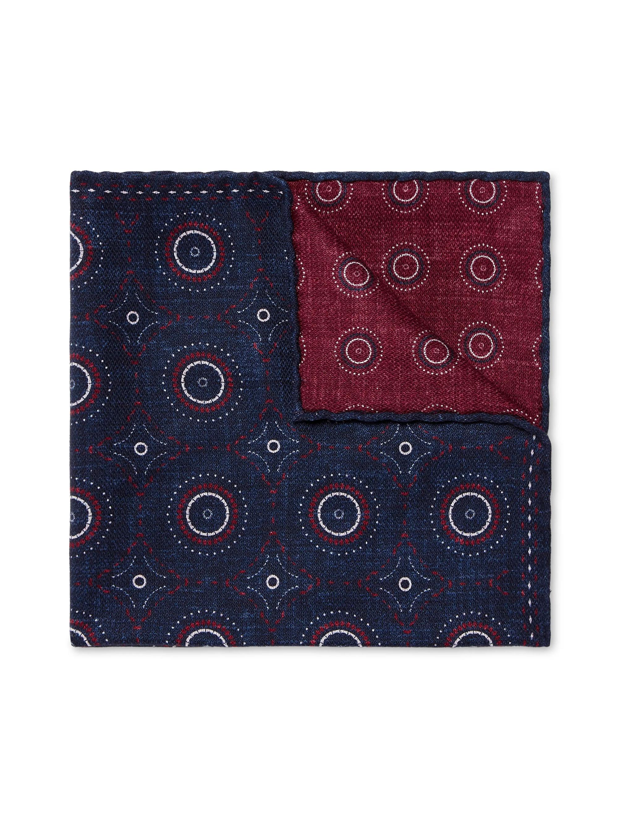 Brunello Cucinelli Men's Double Face Silk Pocket Square - Indigo