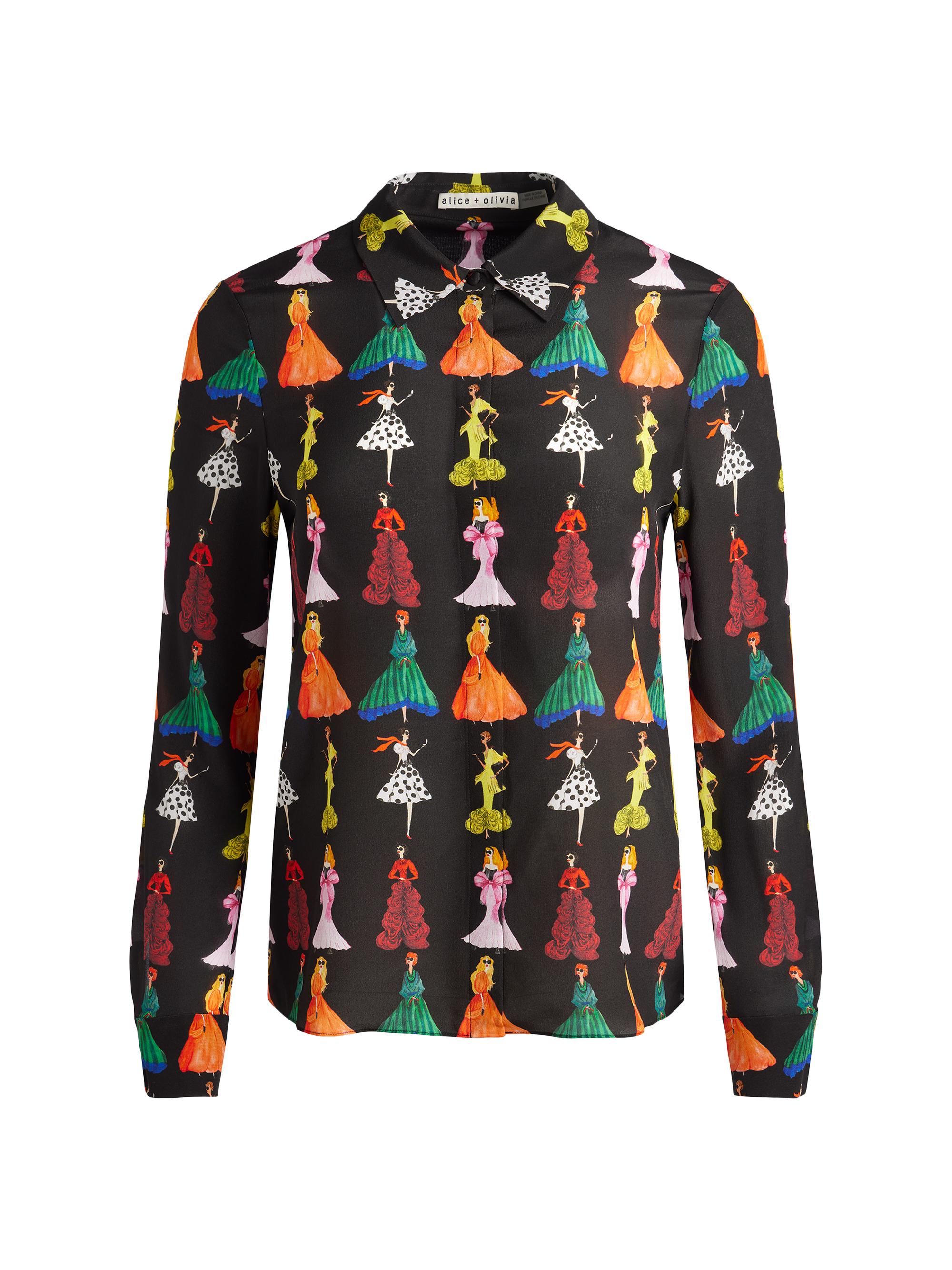 Alice + Olivia Women's Willa Staceface Top - Romantic Stace Black