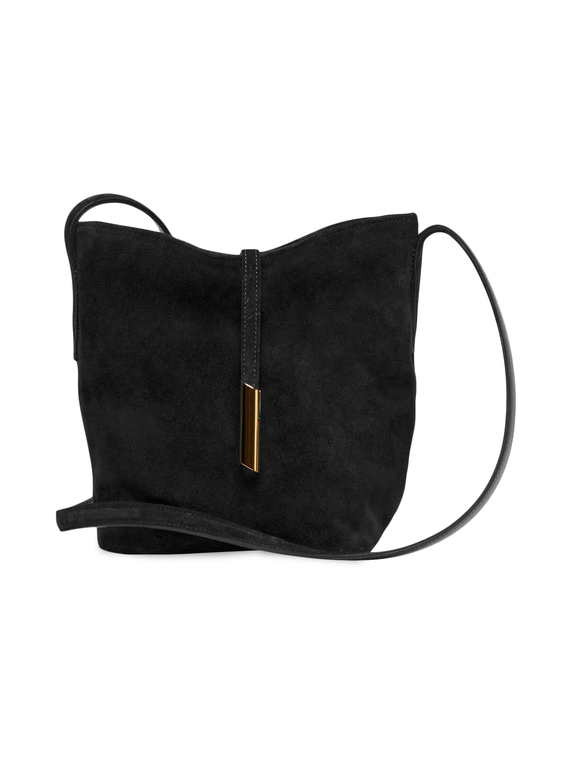 Liffner Women's Penne Mini Suede Bucket Bag - Black