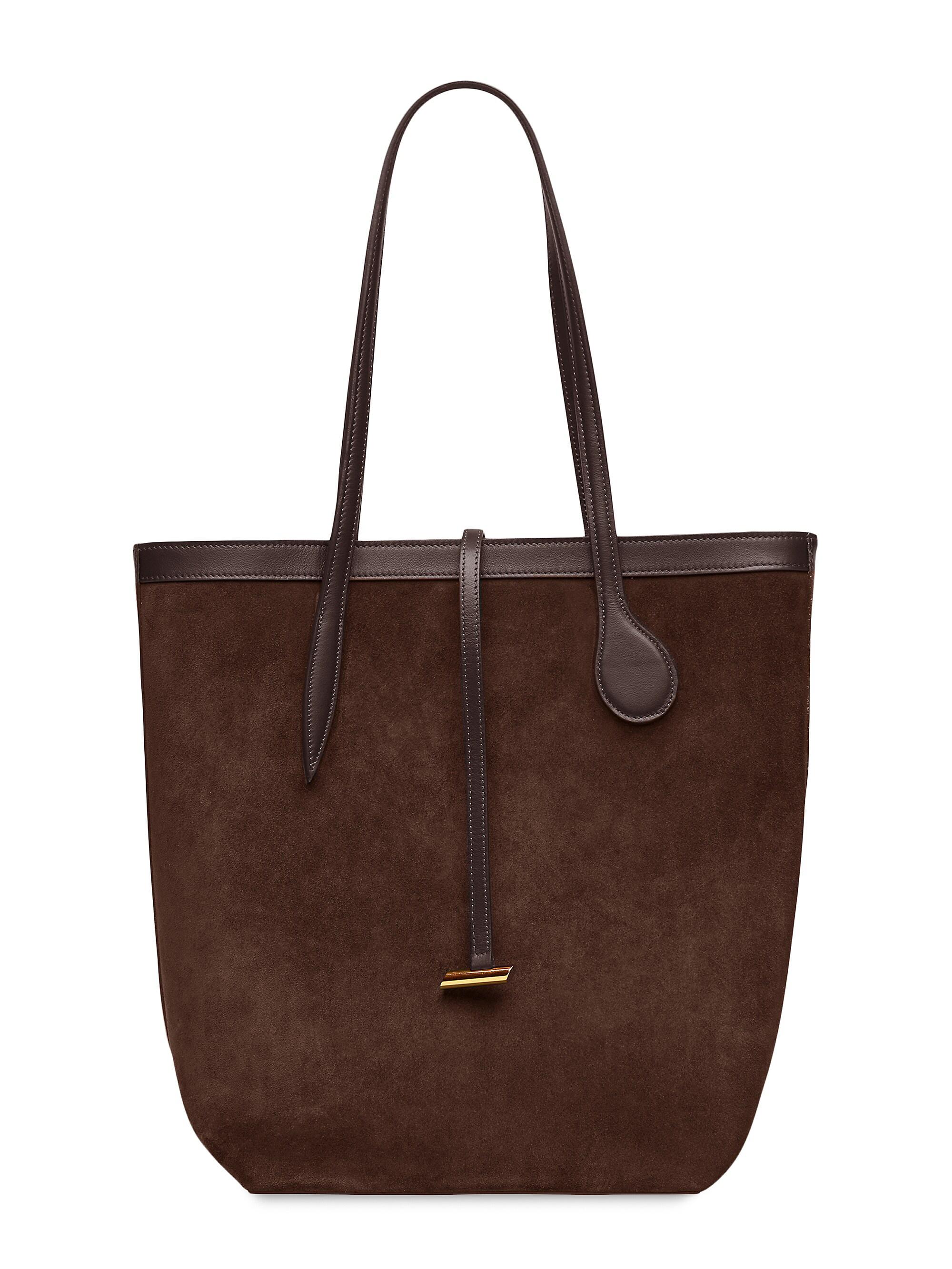 Liffner Women's Tall Sprout Suede Tote Bag - Dark Brown