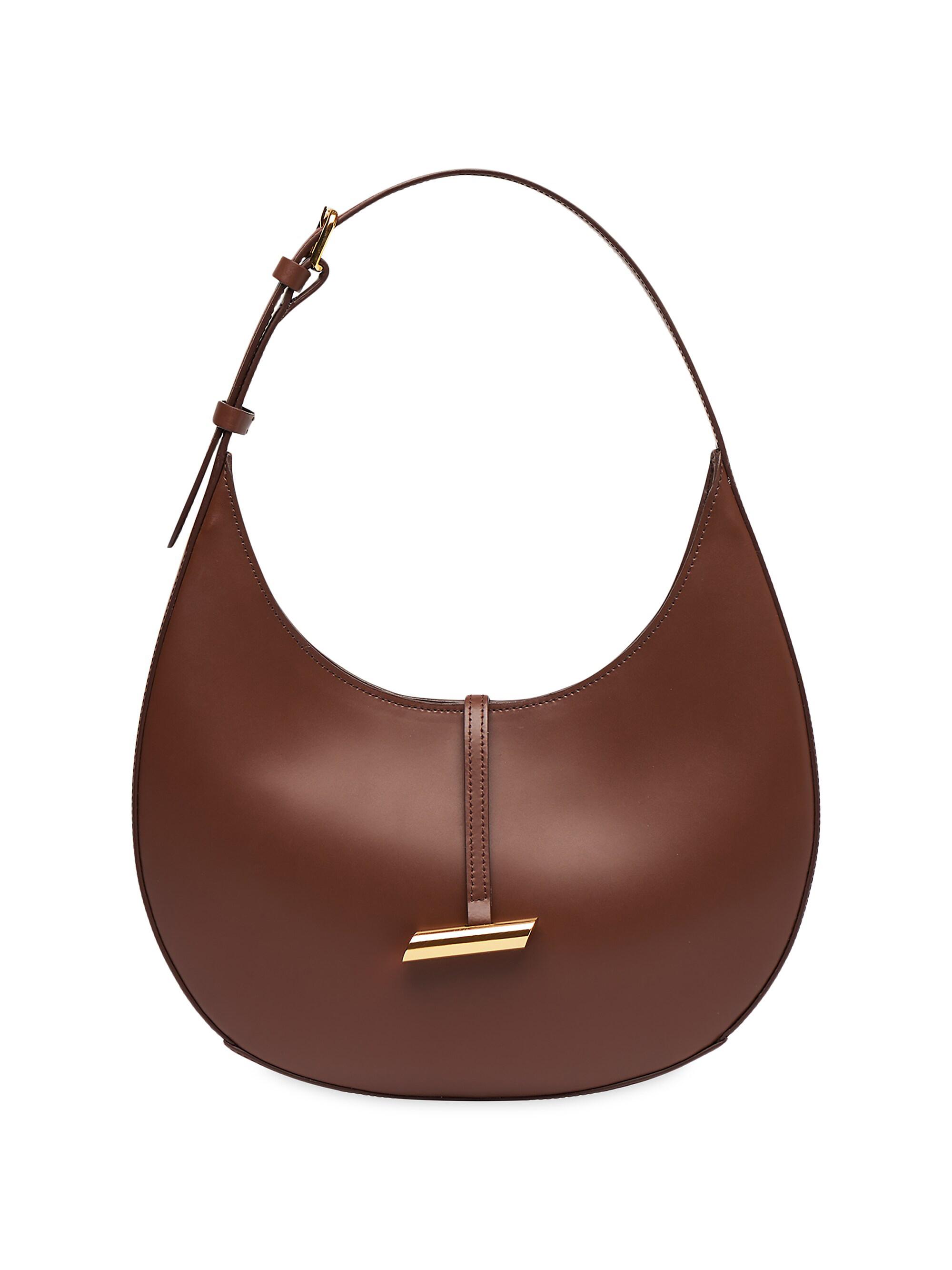 Liffner Women's Moon Leather Shoulder Bag - Dark Brown