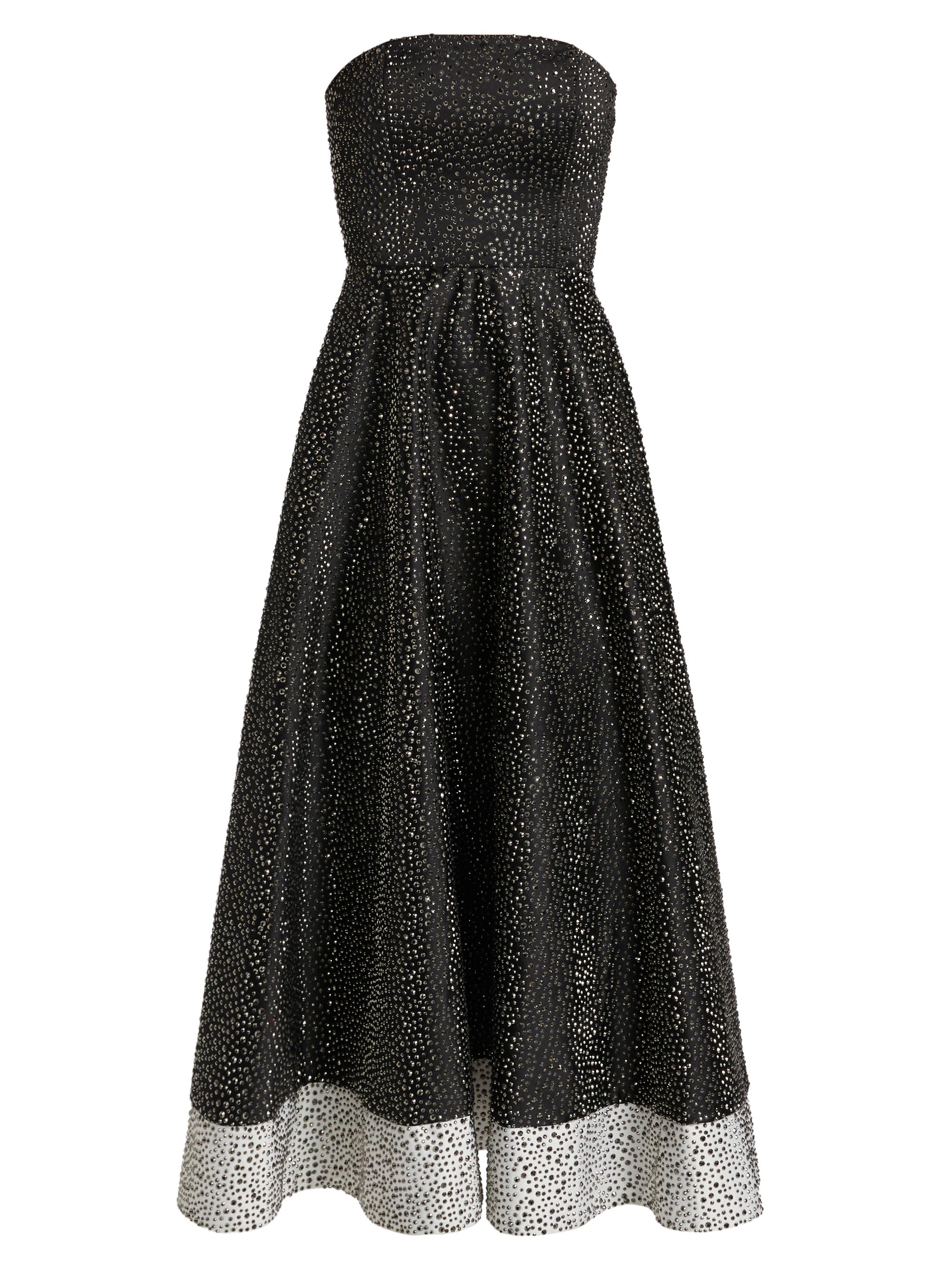 Alice + Olivia Women's Bijou Crystal Strapless Fit & Flare Gown - Black Off White