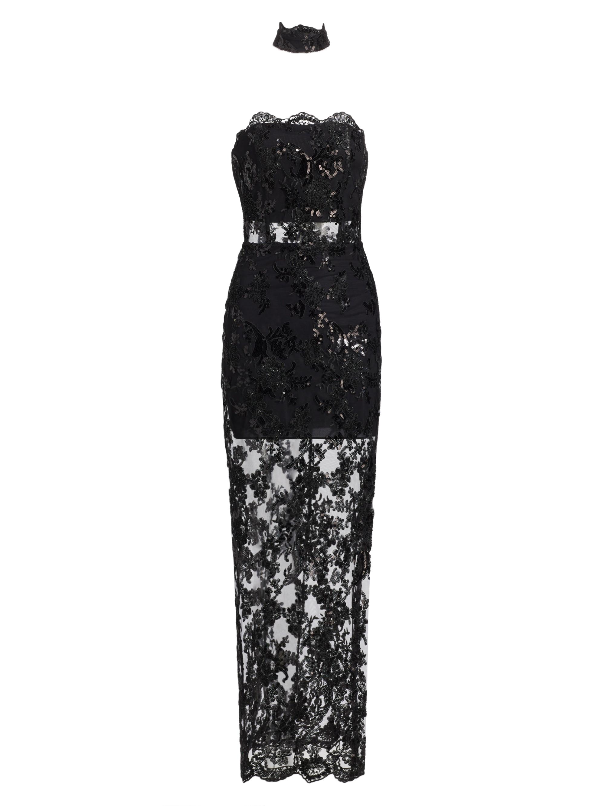 Alice + Olivia Women's Georgie Embellished Lace Gown - Black
