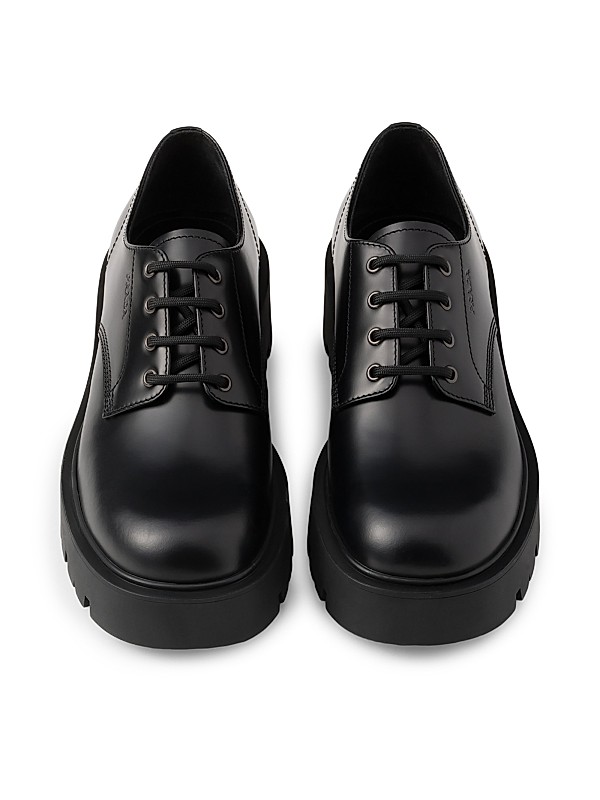 Shop Prada Brushed Leather Derby Shoes | Saks Fifth Avenue Shop Prada Brushed Leather Derby Shoes | Saks Fifth Avenue
