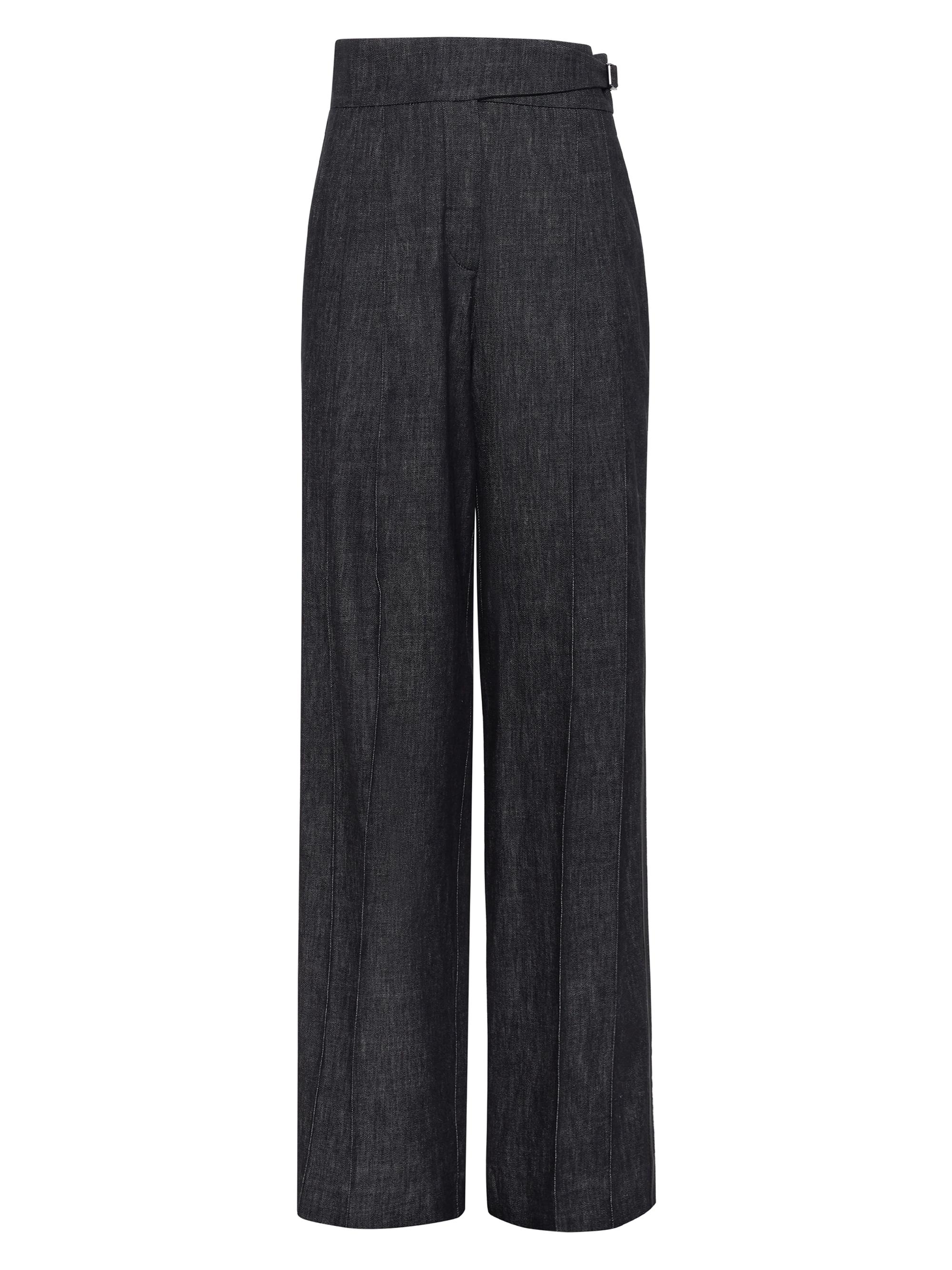 Brunello Cucinelli Women's Cotton Denim Effect Tuxedo Trousers - Dark Denim