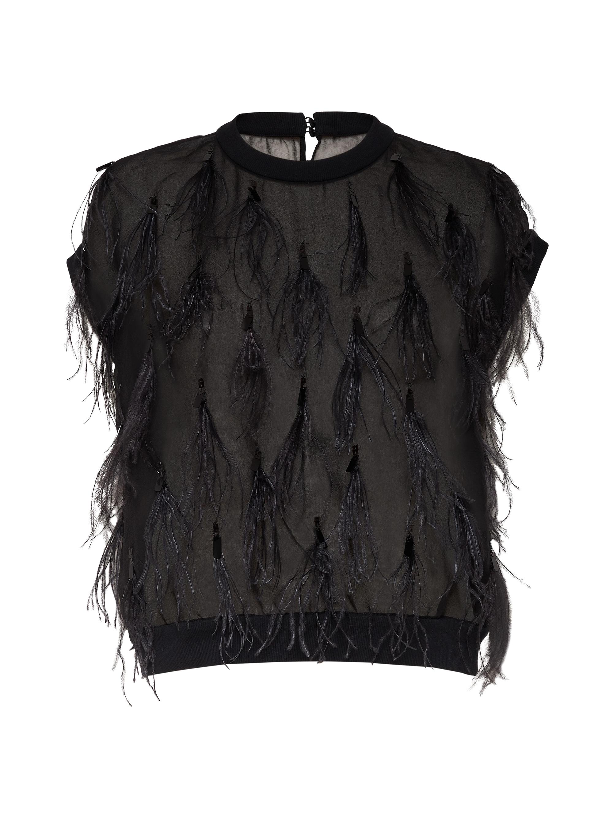 Brunello Cucinelli シルクオーガンジートップ Silk