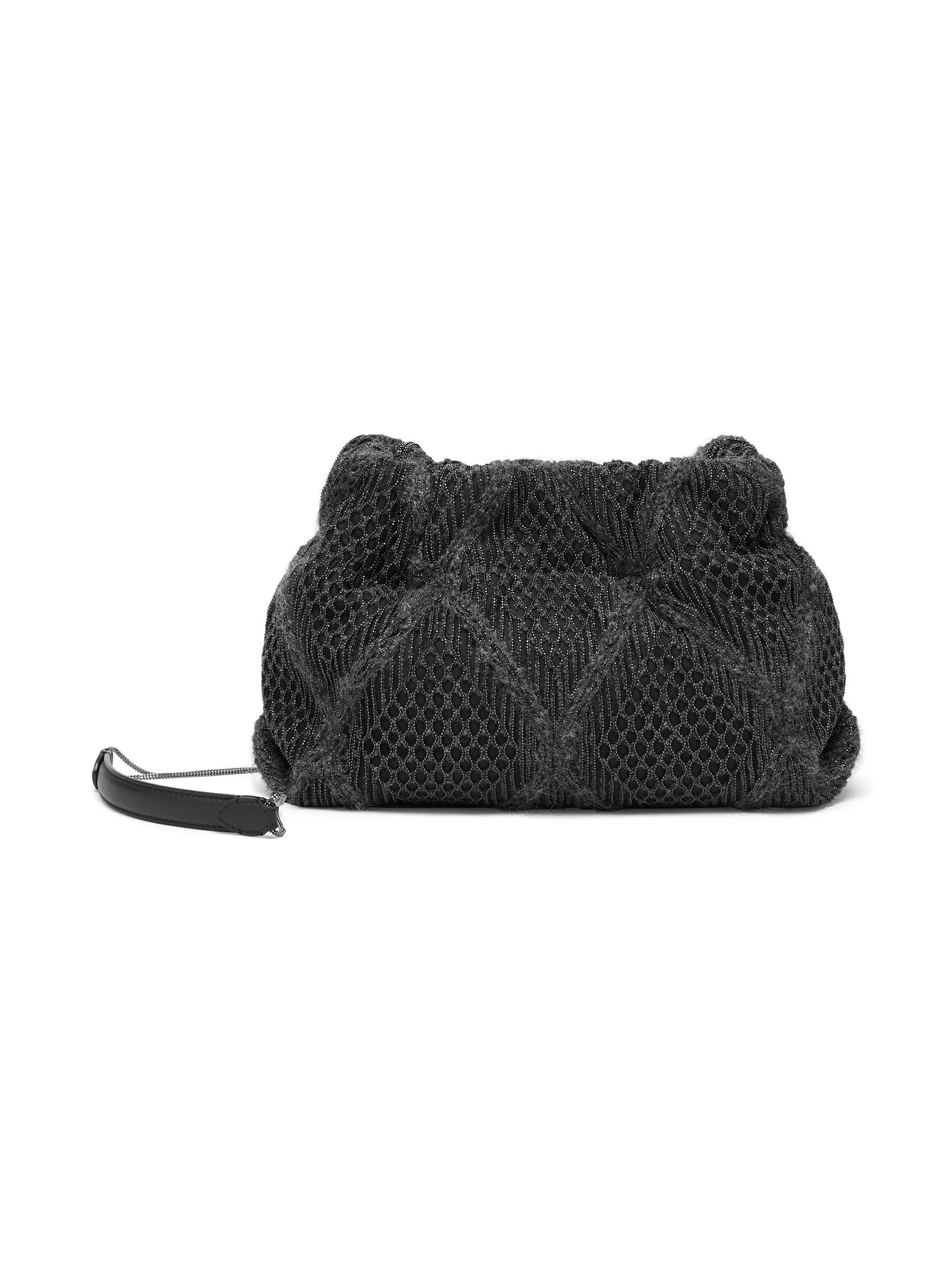 Brunello Cucinelli Women's Precious Argyle Embroidery Bag - Dark Grey