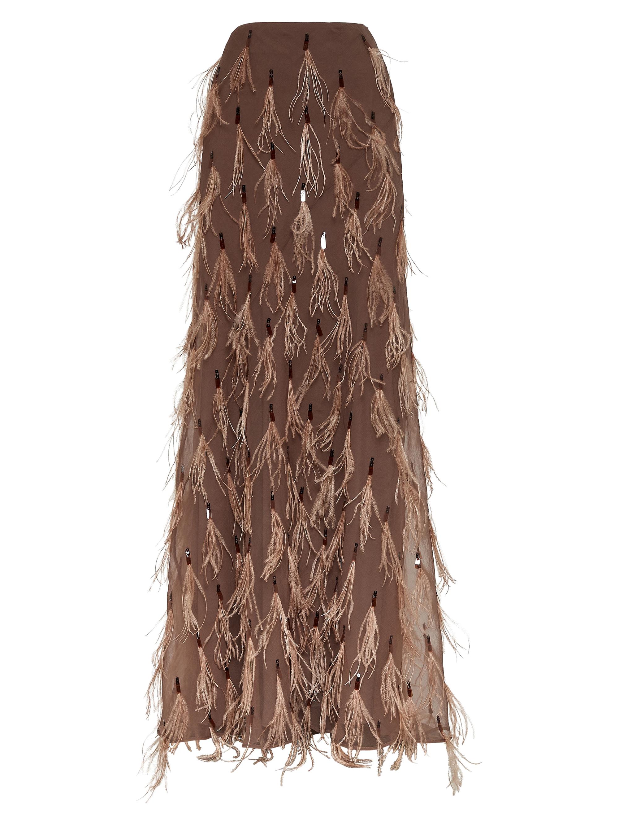 Brunello Cucinelli Women's Crispy Silk Mermaid Skirt - Brown