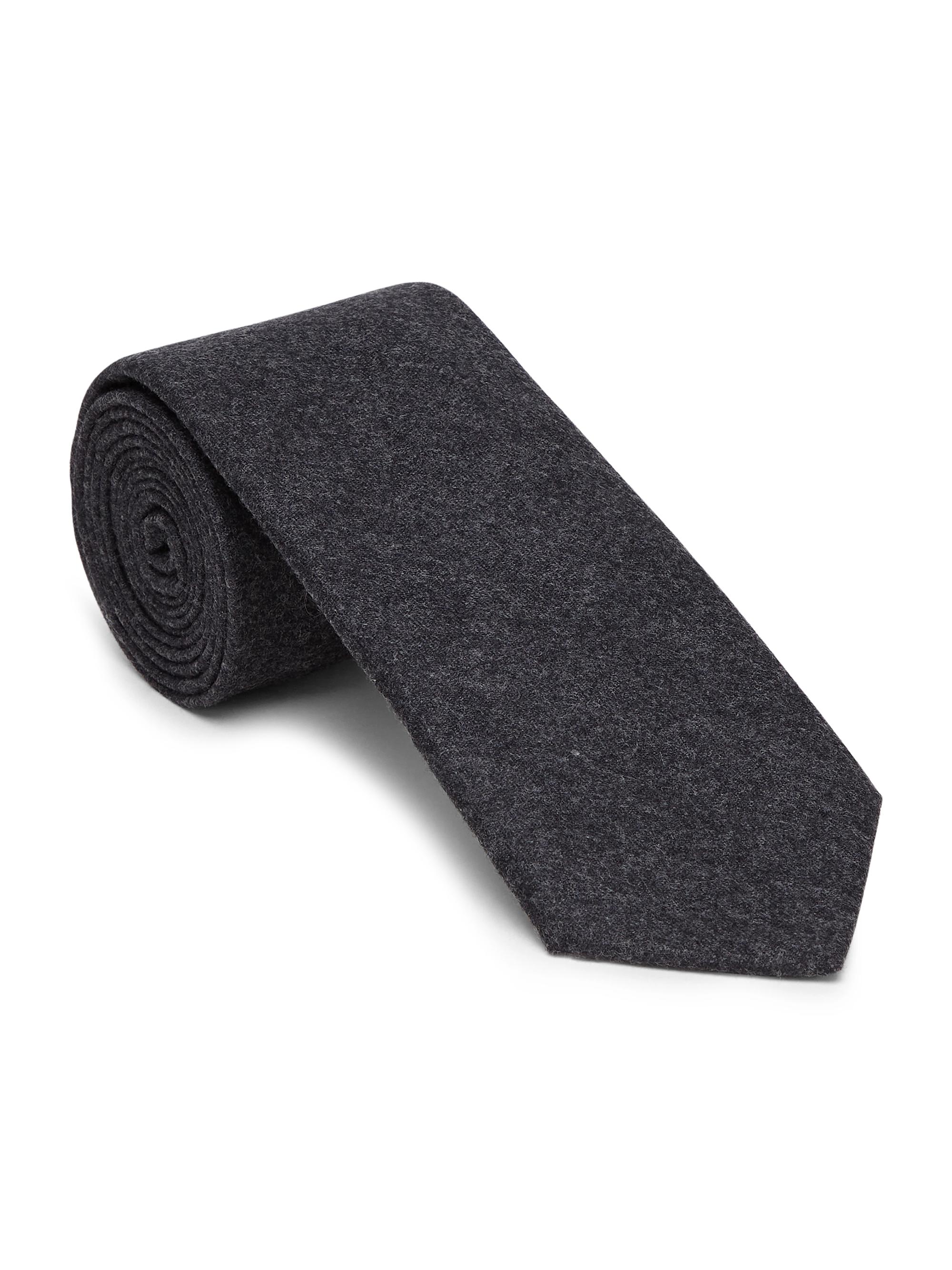 Brunello Cucinelli Men's Virgin Wool Flannel Tie Grey