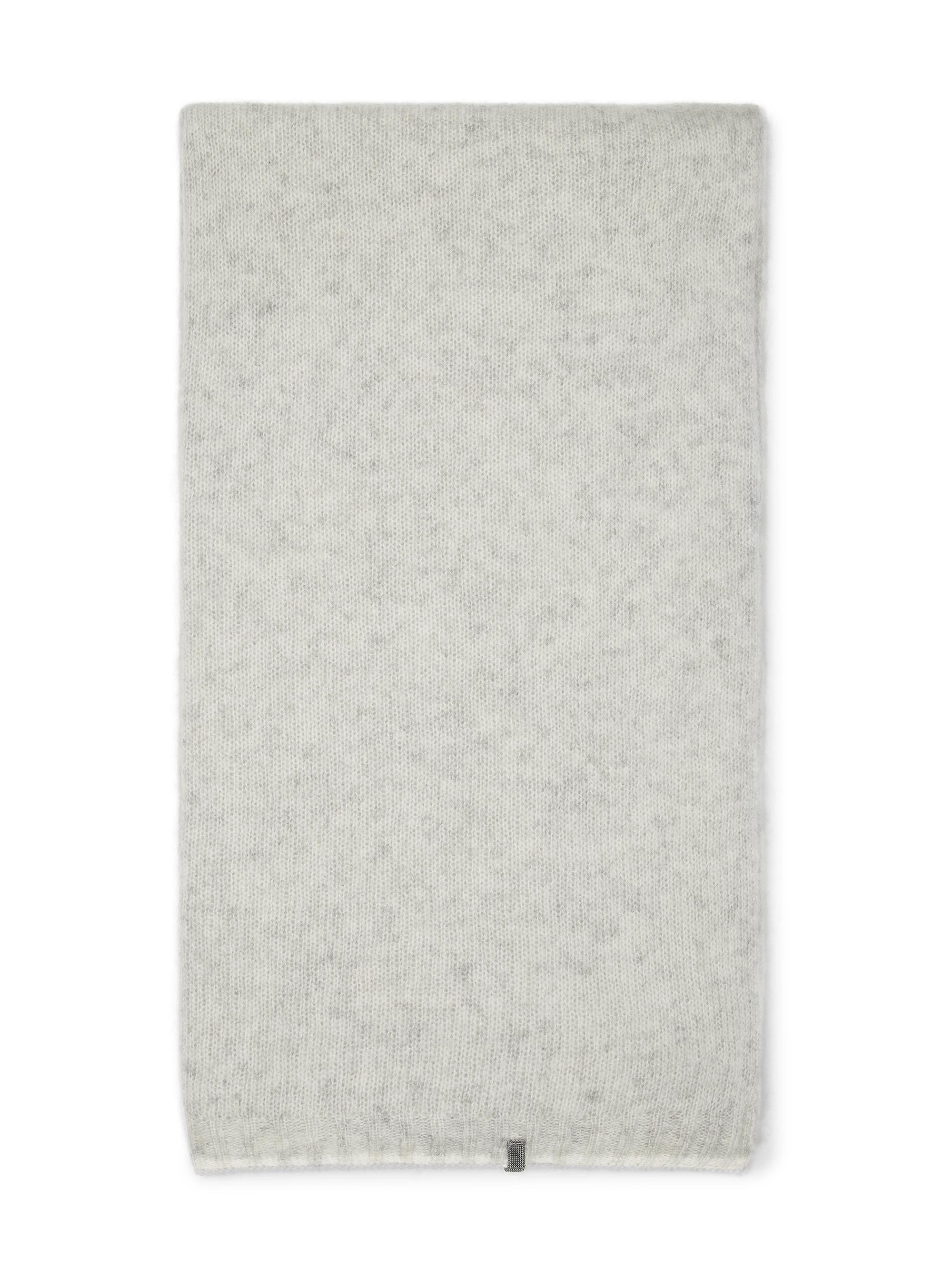 Brunello Cucinelli Women's Wool and Mohair Scarf with Monili - Light Grey