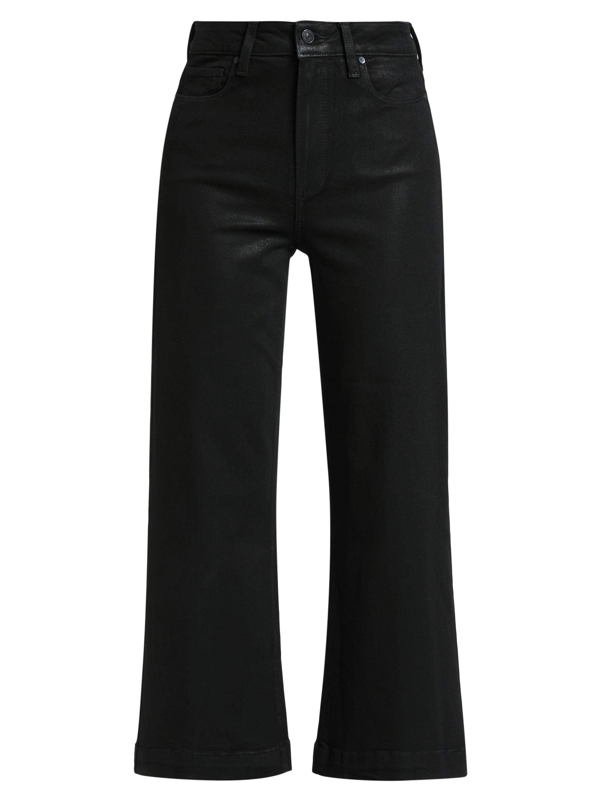 Paige Anessa Coated High-Rise Wide-Leg Ankle Jeans | Saks Fifth Avenue