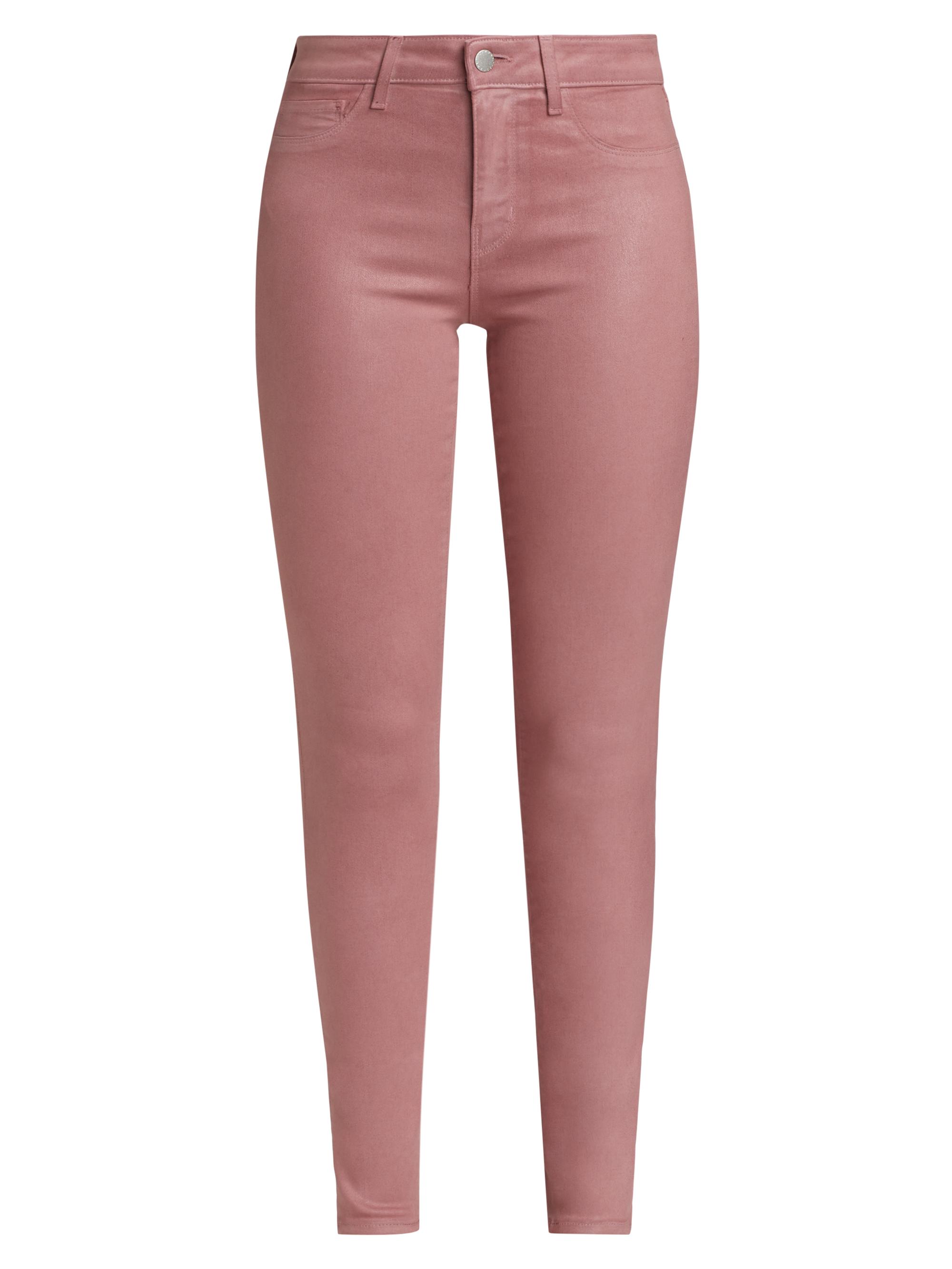 Paige Claudine Metallic High-Rise Stretch Cropped Flare