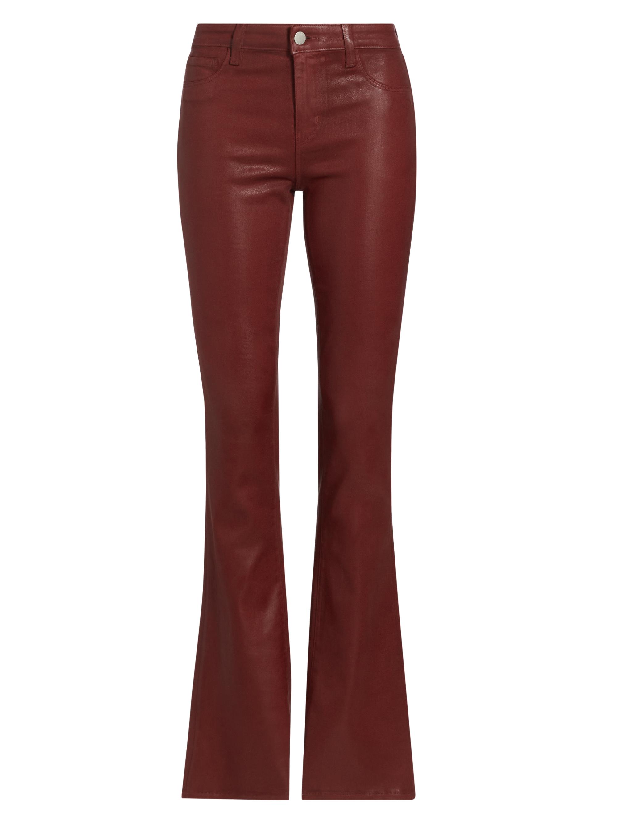 L'AGENCE Women's Selma Mid-Rise Boot-Cut Jeans - Syrah Coated