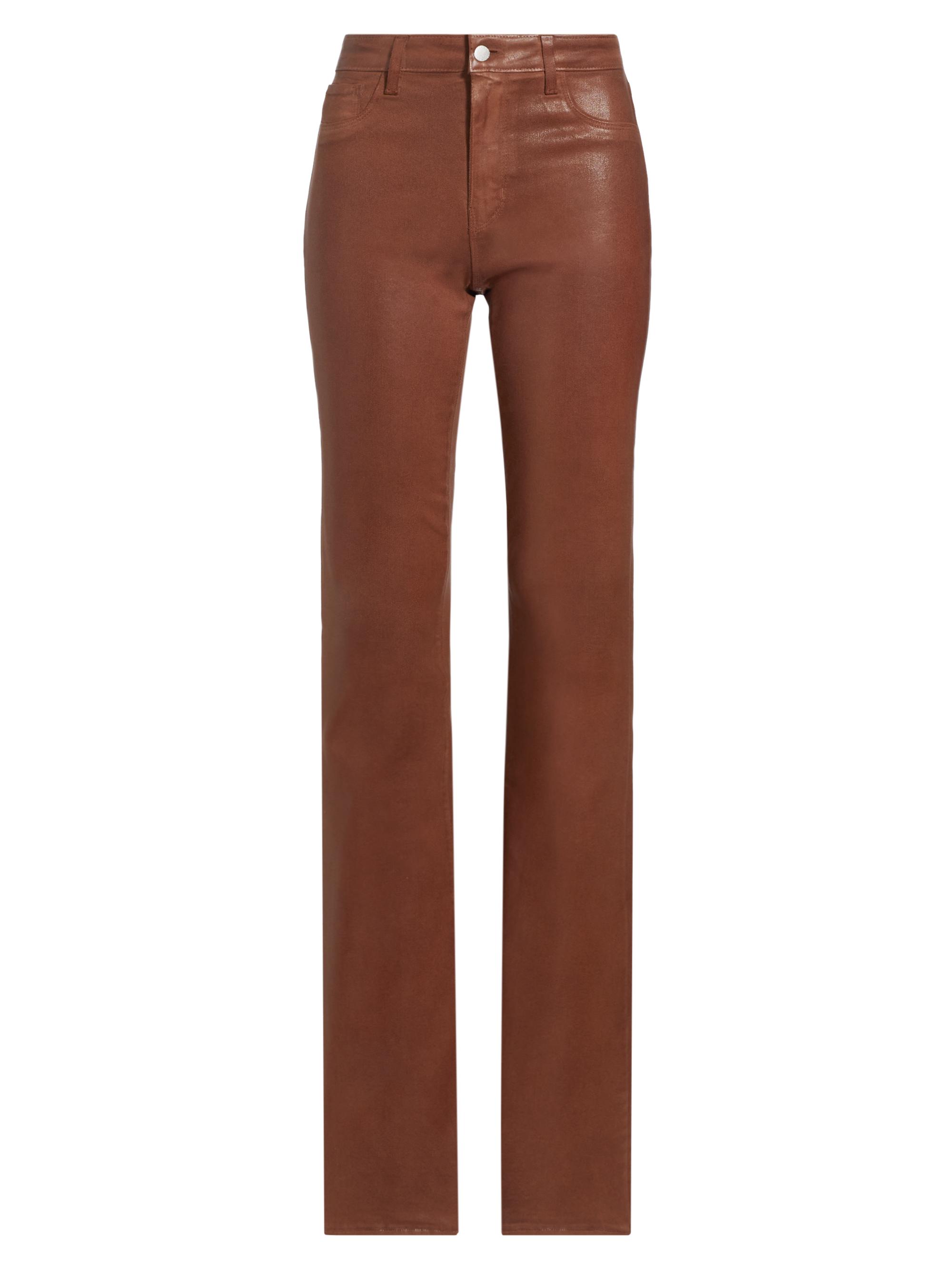 L'AGENCE Women's Marty Coated High-Rise Flared Jeans - Rich Ginger Coated
