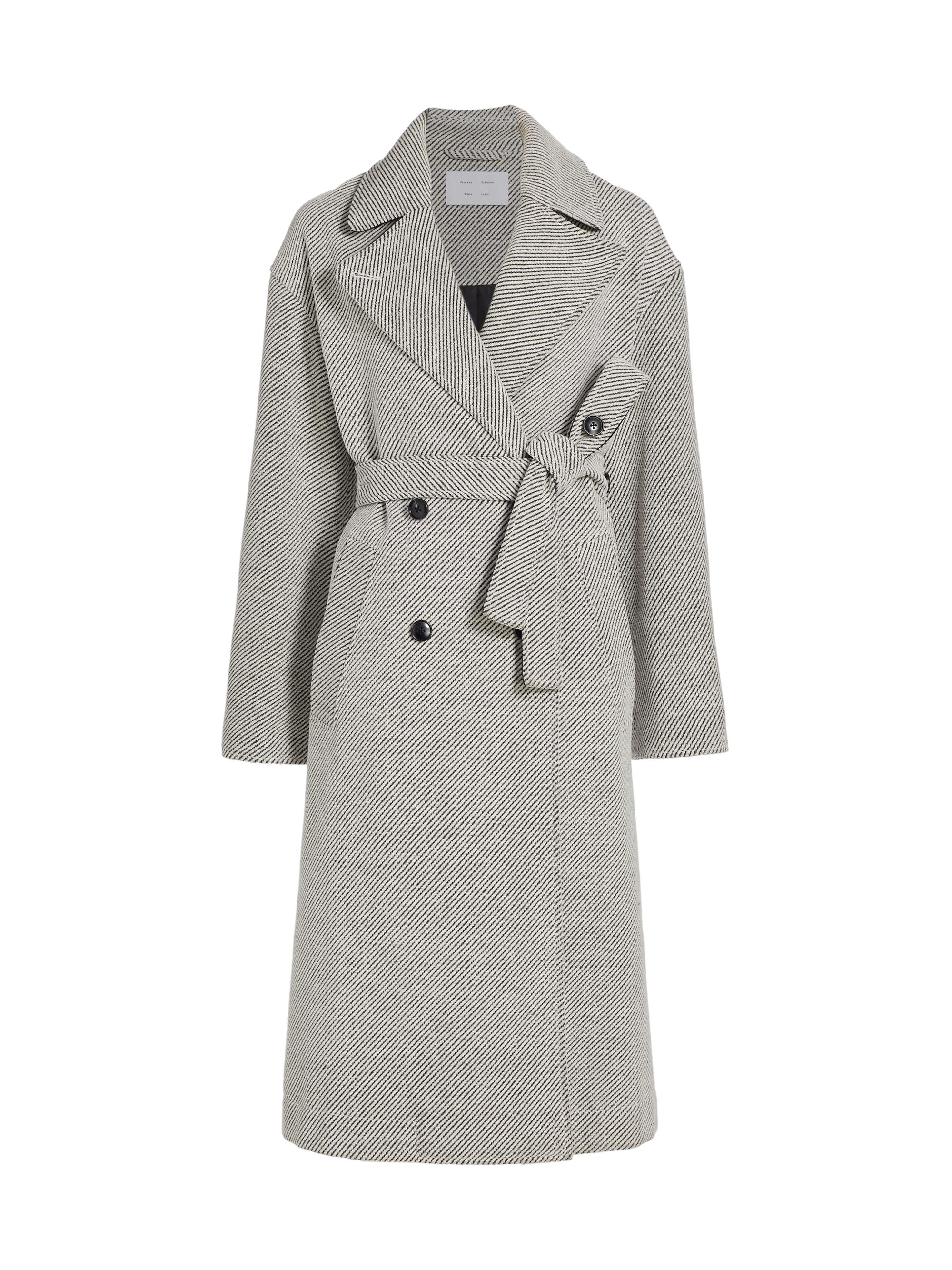 Proenza Schouler White Label Women's Ronan Double-Breasted Twill Coat - White Grey
