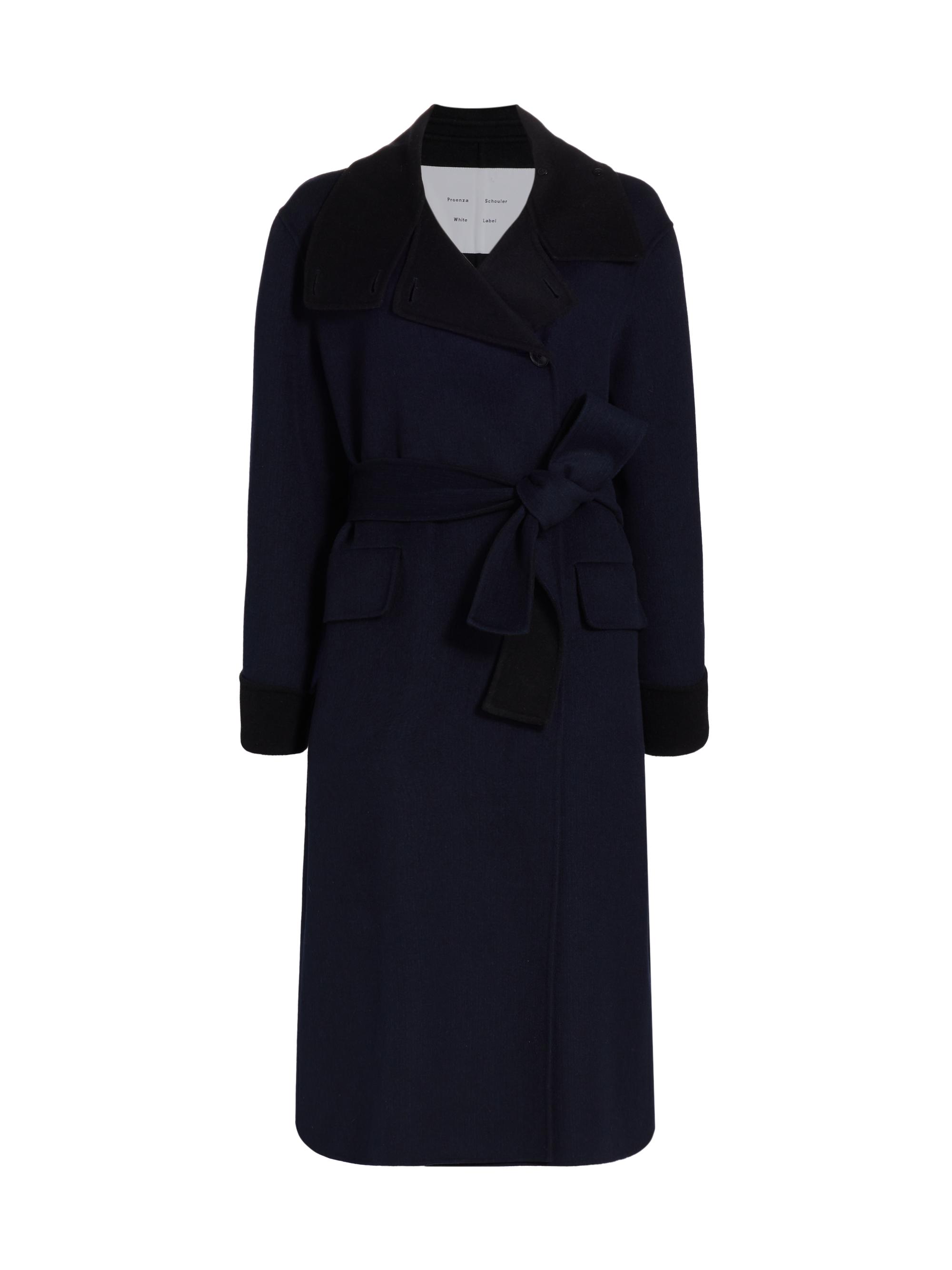 Proenza Schouler White Label Women's Constance Wool-Blend Long Coat - Navy Melange