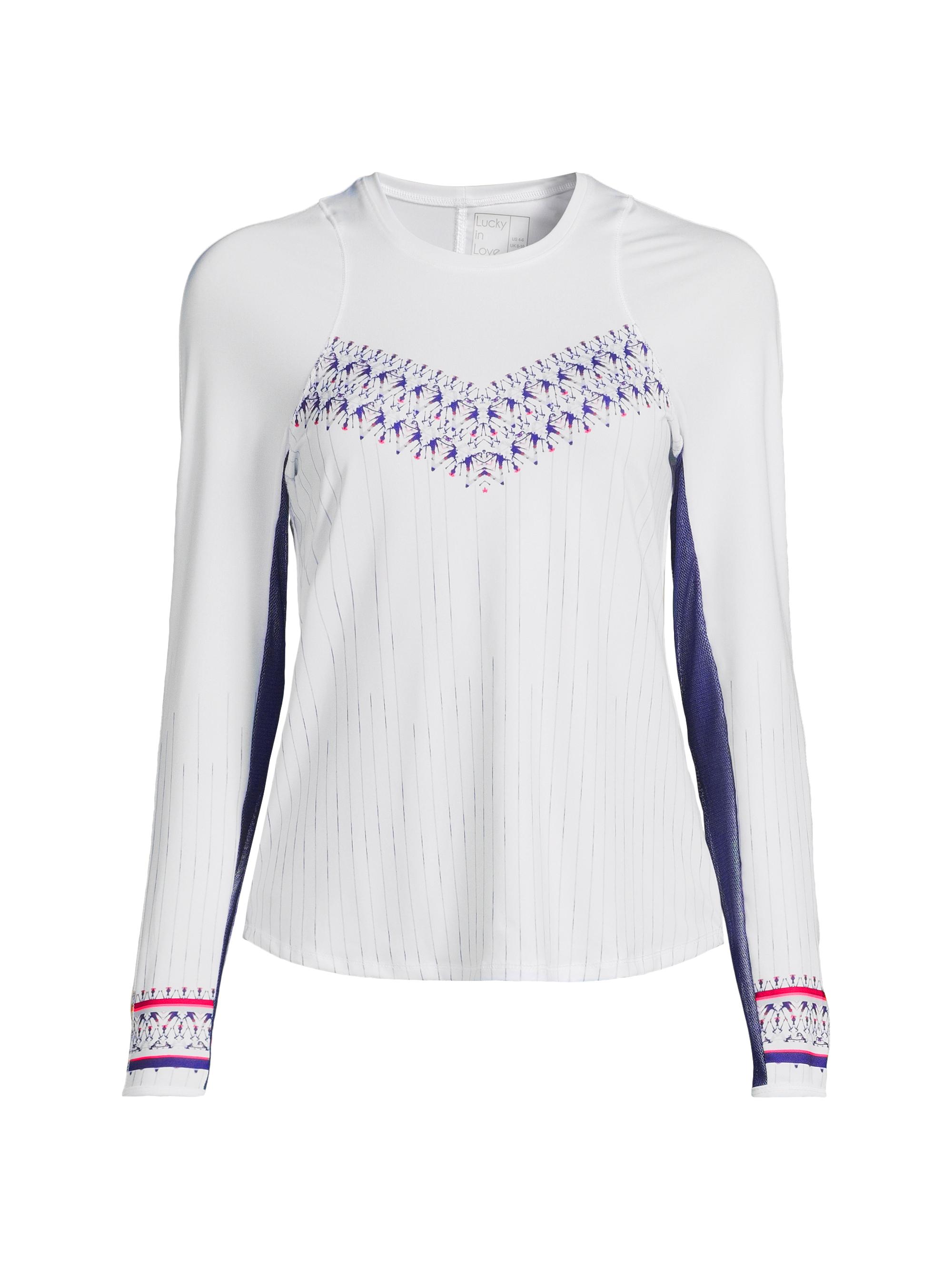 Lucky in Love Women's Berry Buzz Long-Sleeve Top - White