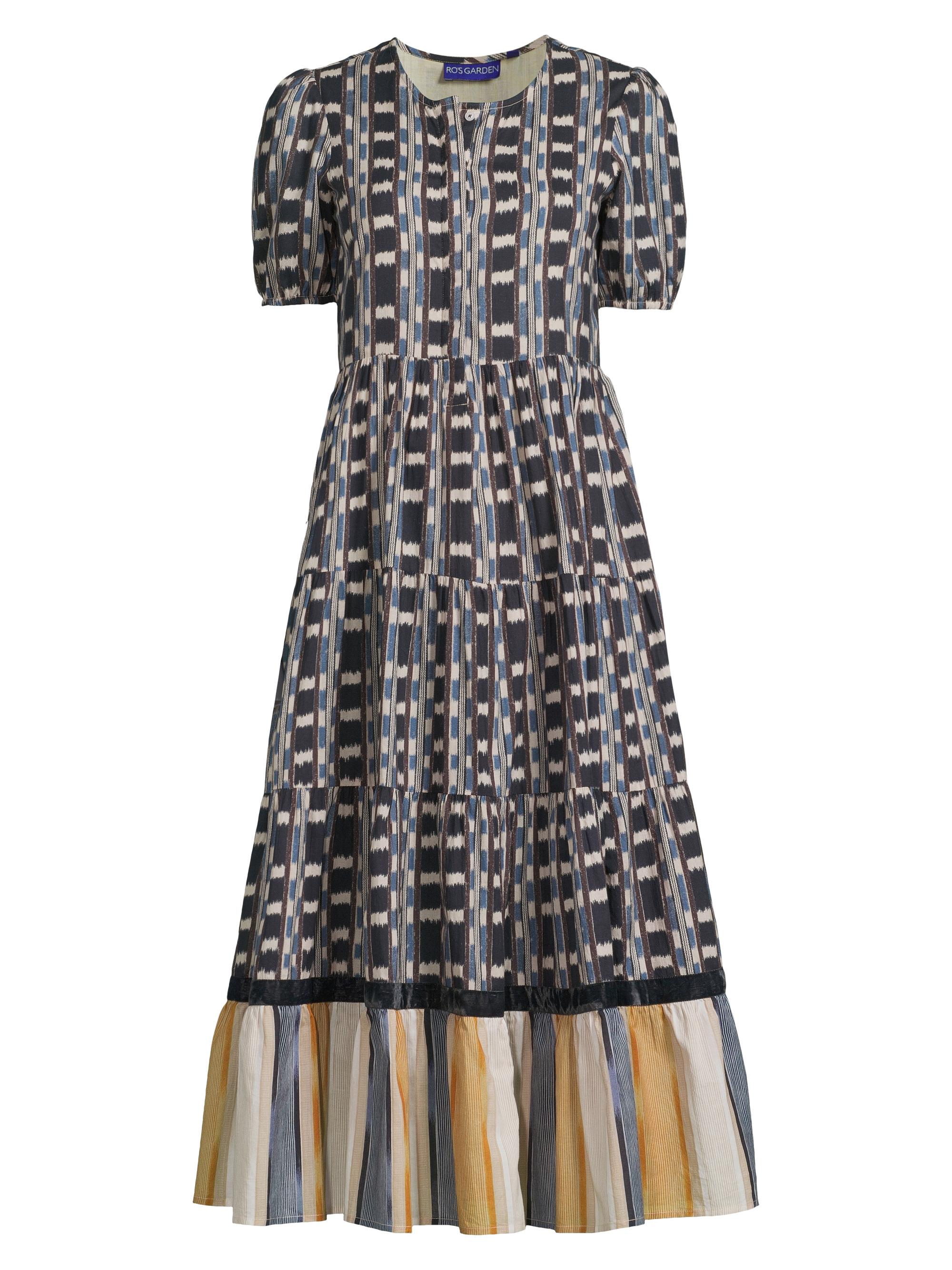 Ro's Garden Women's Daphne Cotton Midi-Dress - Blue Manuel