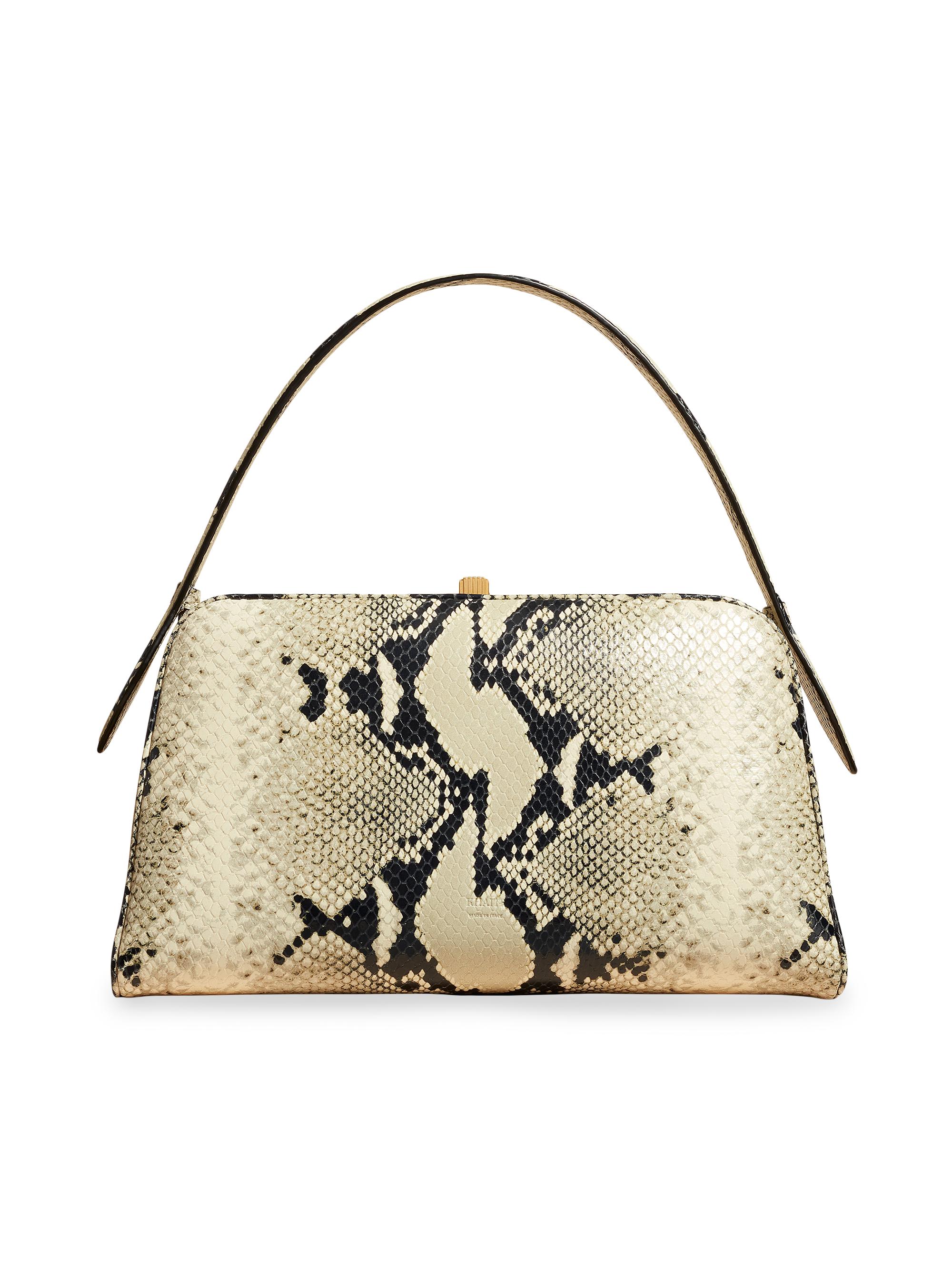 Khaite Women's Cate Snake Leather Top Handle Bag - Natural
