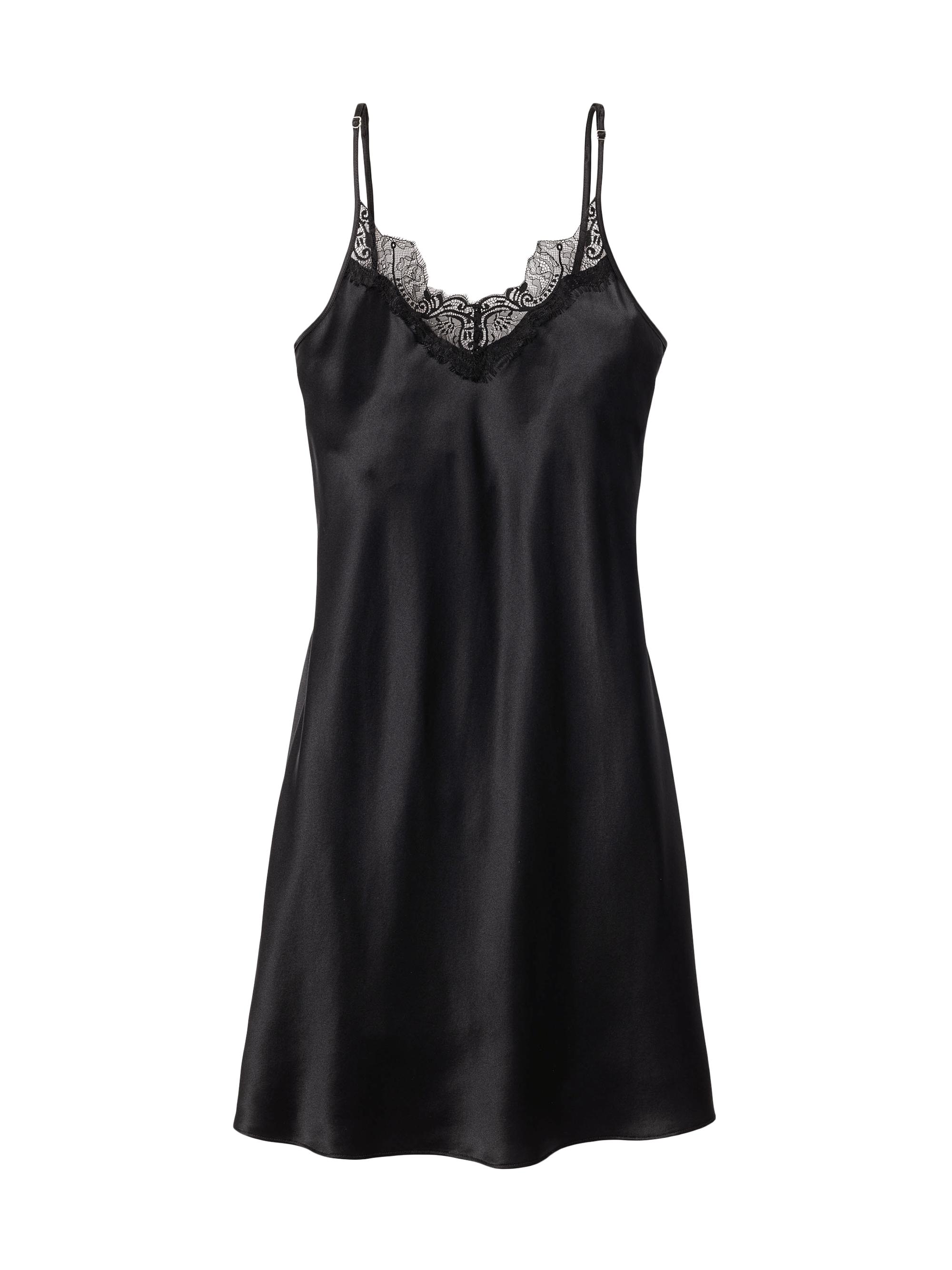 Petite Plume Women's Cosette Silk Lace Slip Nightgown - Black