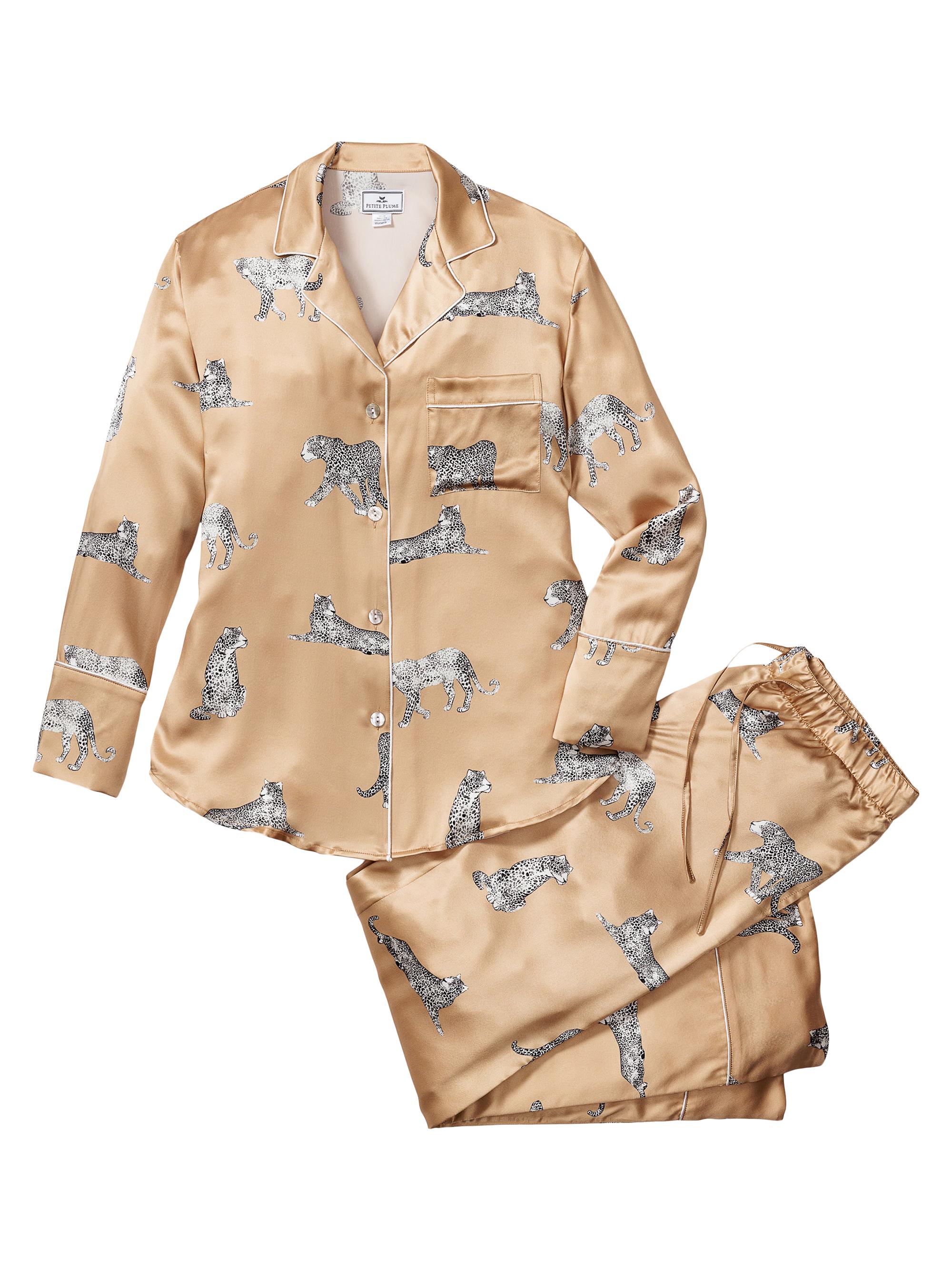 Petite Plume Mulberry Silk Panthère Pajama Set Saks Fifth Avenue