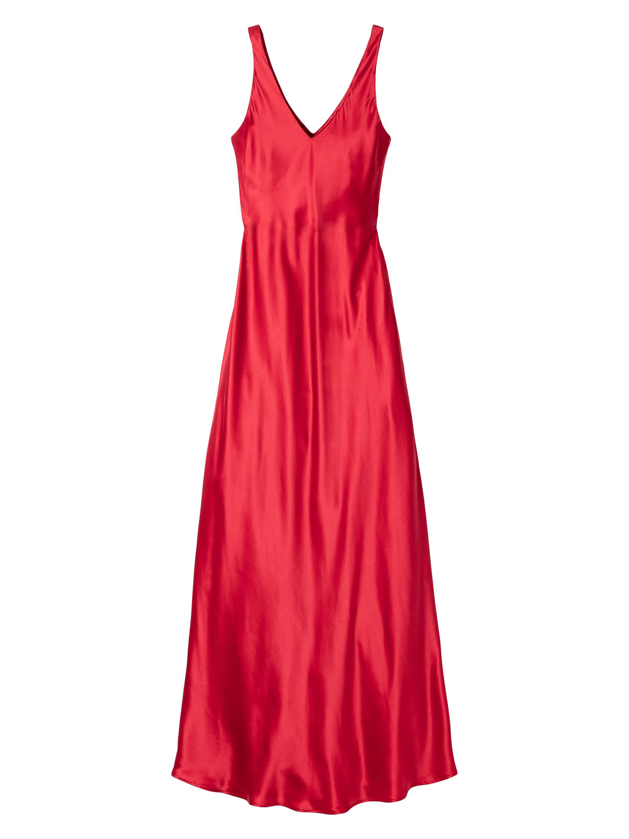 Petite Plume Women's Silk Long A-Line Slipdress - Bordeaux