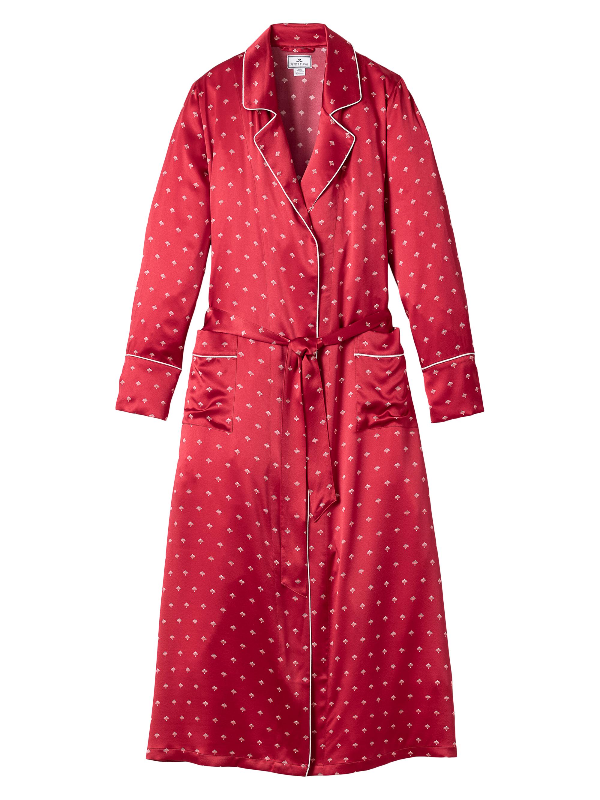 Petite Plume Mulberry Silk Robe - Bordeaux