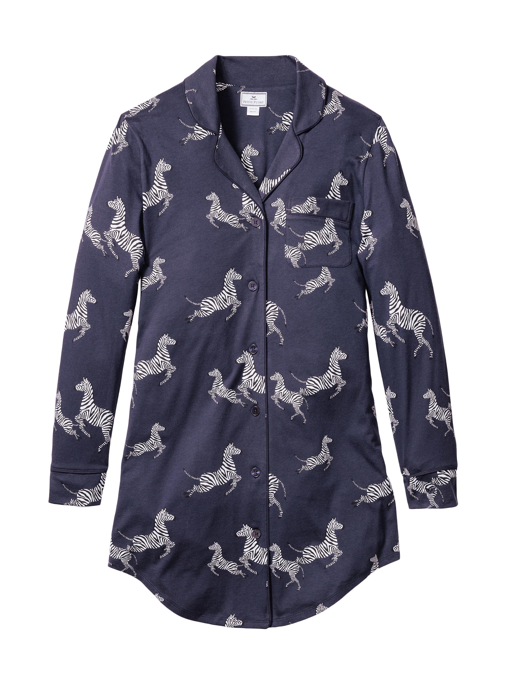 Petite Plume Zebre De Nuit Cotton Nightshirt - Navy