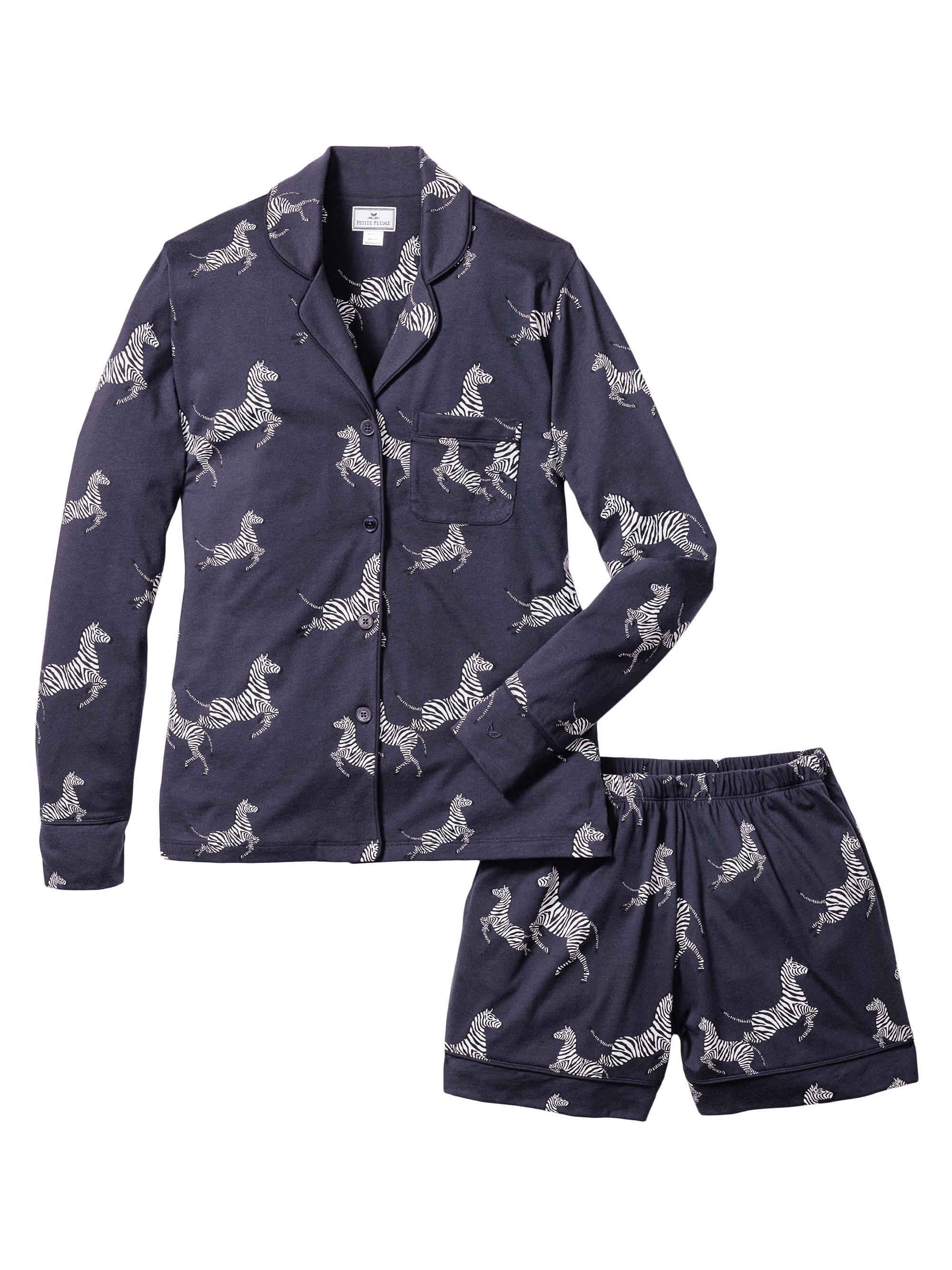Petite Plume Zebre De Nuit Short Pajamas - Navy
