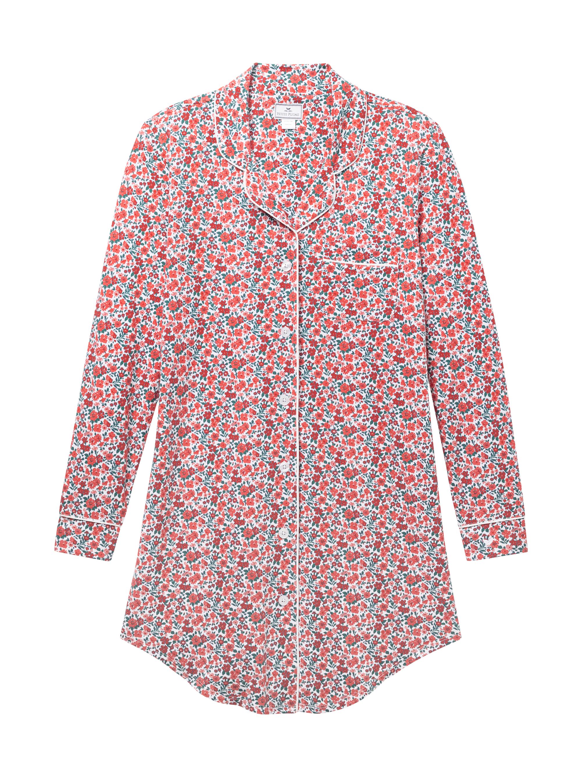 Petite Plume Fleurs Des Bois Cotton Nightshirt - Red