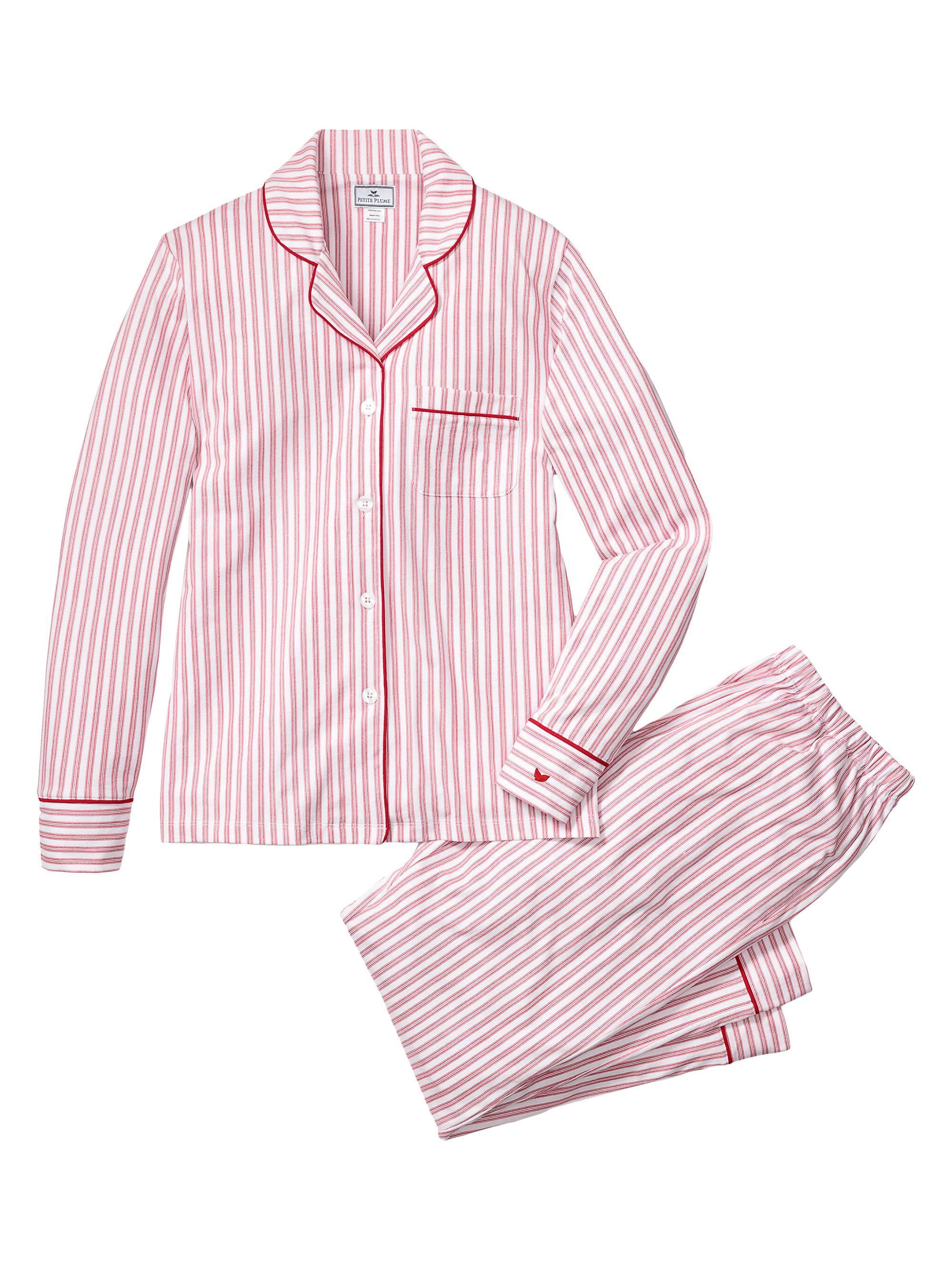 Petite Plume Ticking Stripe Pajamas - Red