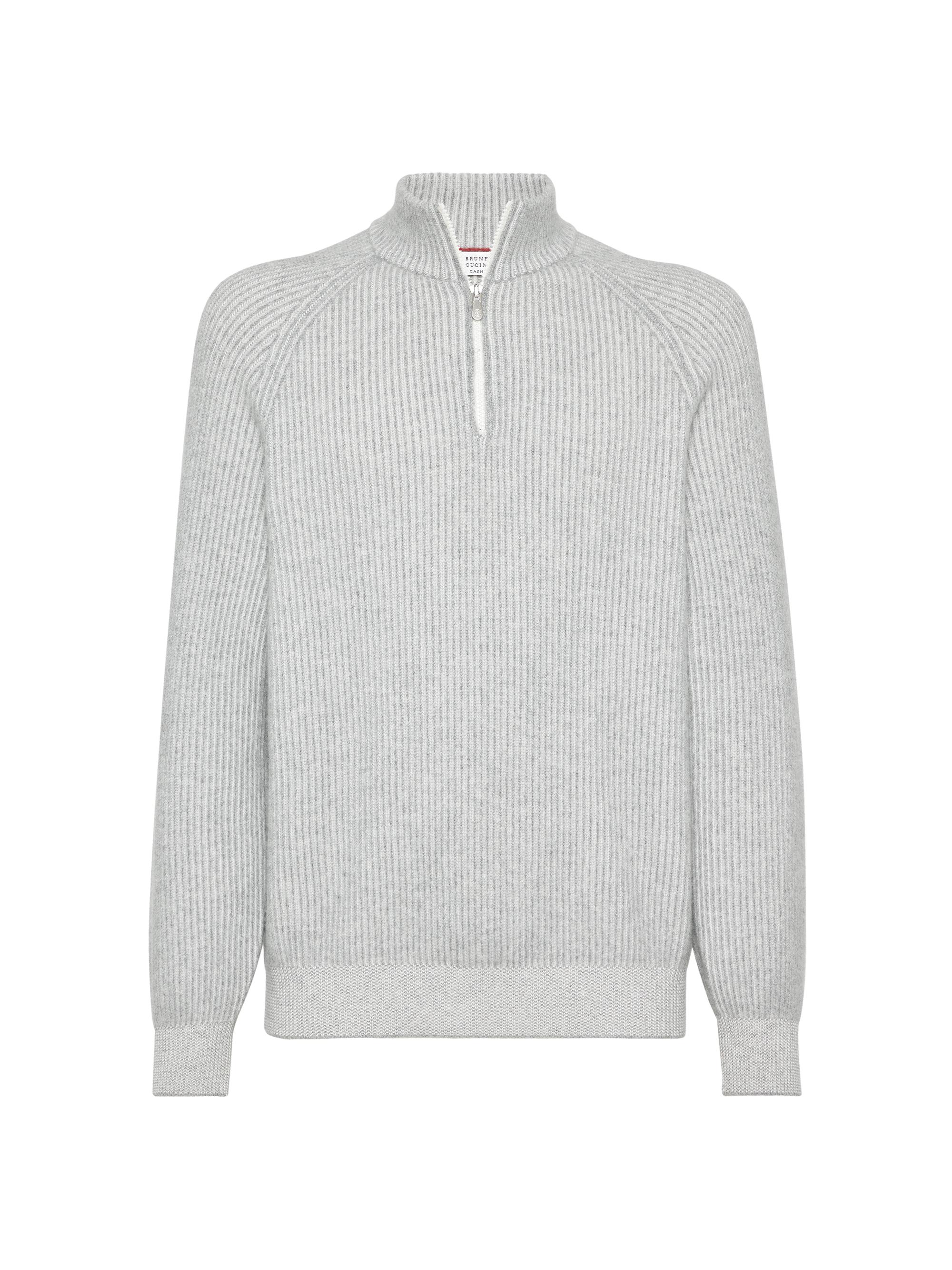 Brunello Cucinelli Men's Cashmere Vanisé English Rib Turtleneck Sweater - Orange