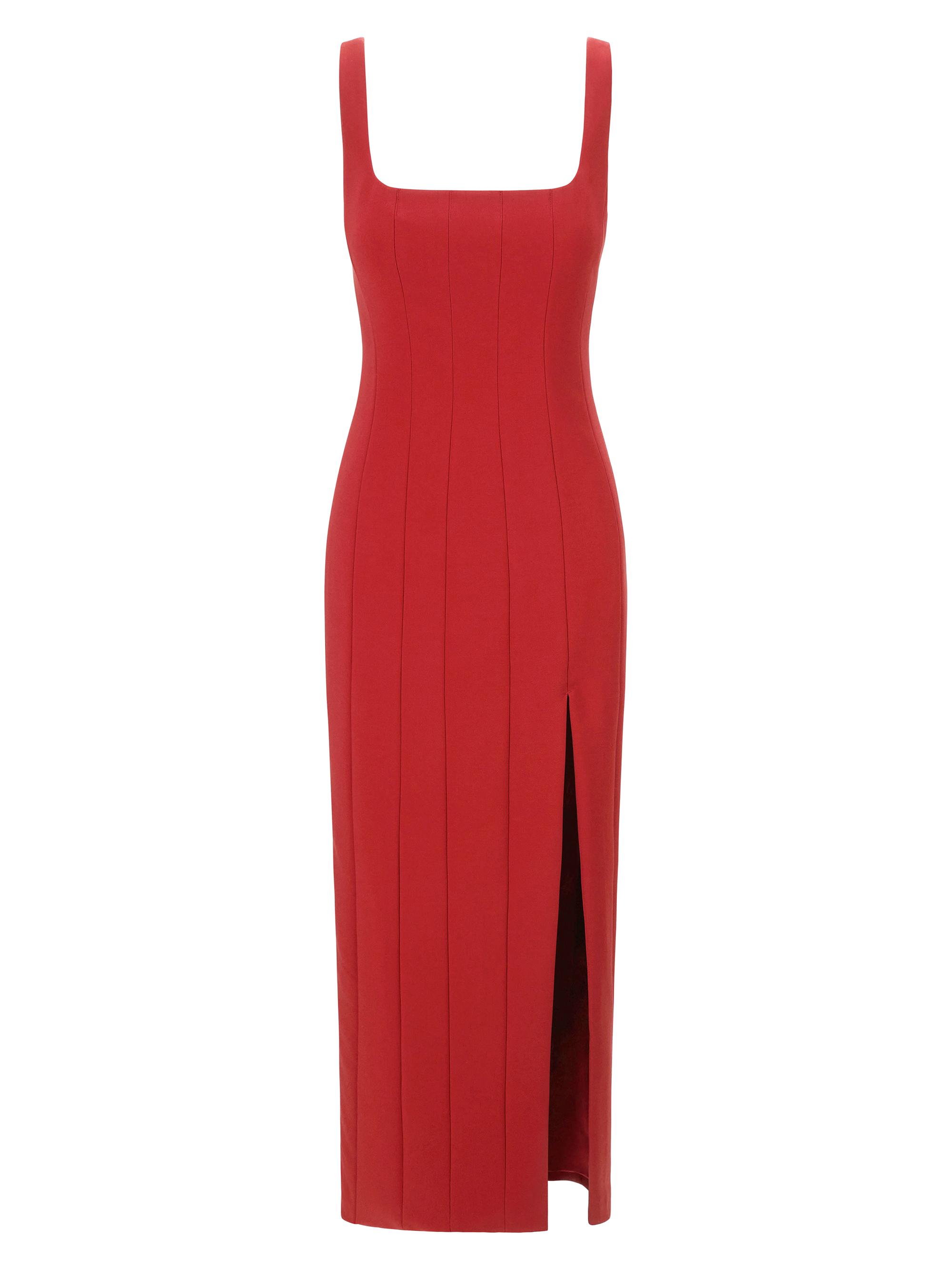 Staud Women's Portrait Scoopneck Maxi Dress - Rouge