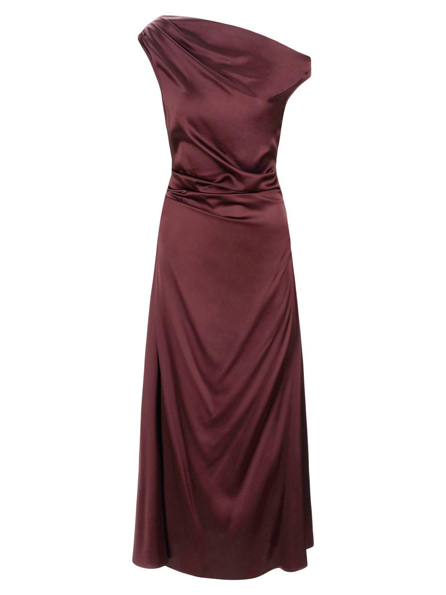 Staud Phare Draped Silk-Blend Midi-Dress | Saks Fifth Avenue