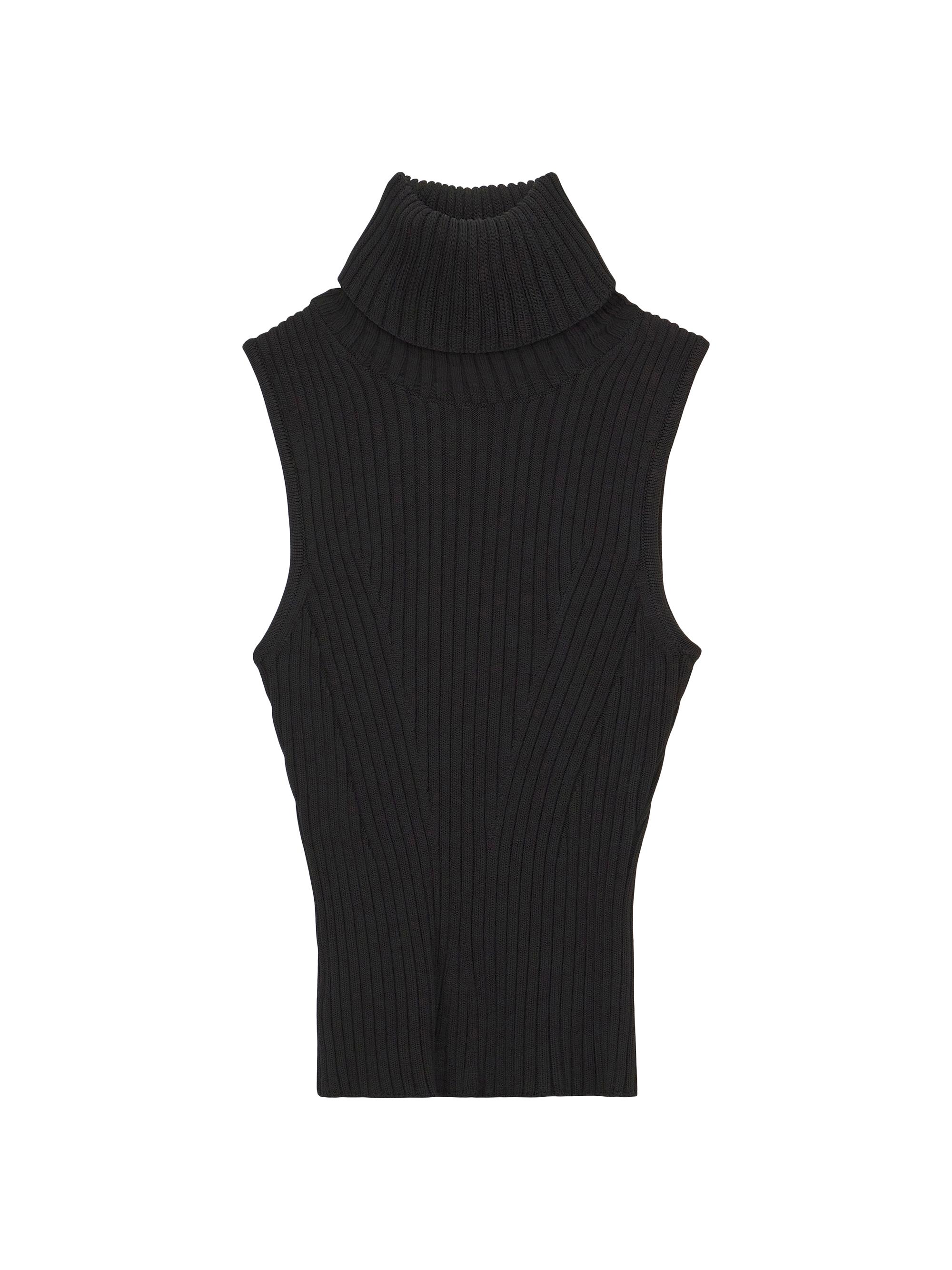 Staud Women's Callum Rib-Knit Sleeveless Turtleneck Top - Black